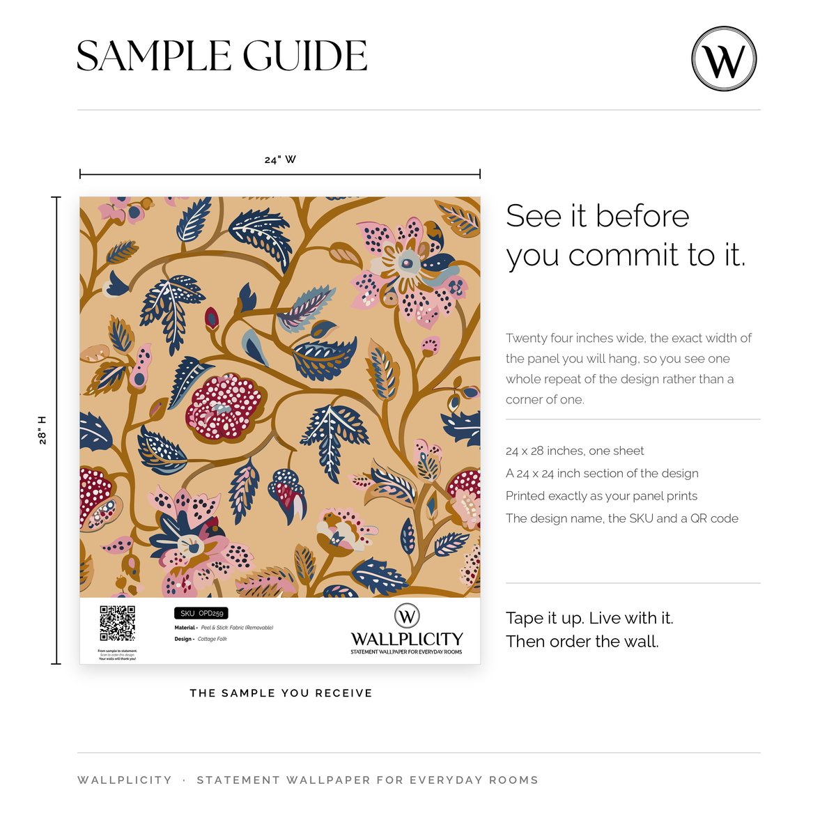 Cottage Folk wallpaper sample guide