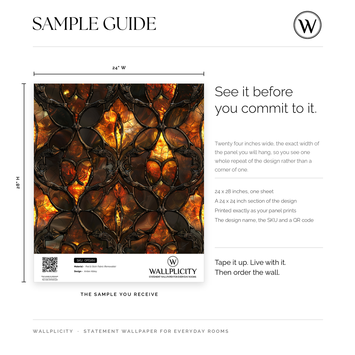 Amber Abbey wallpaper sample guide