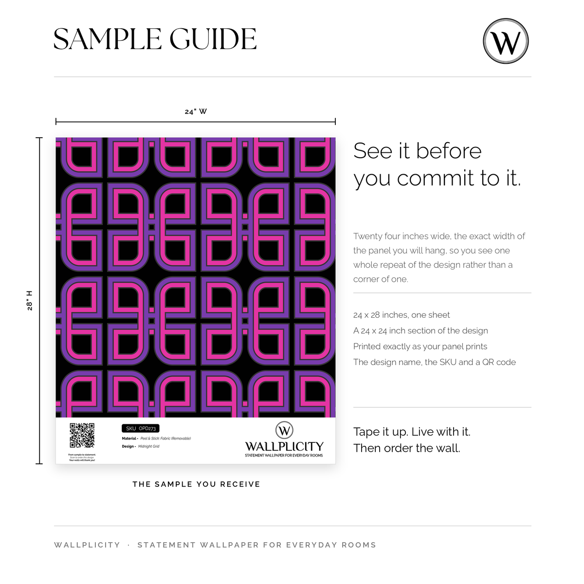 Midnight Grid wallpaper sample guide