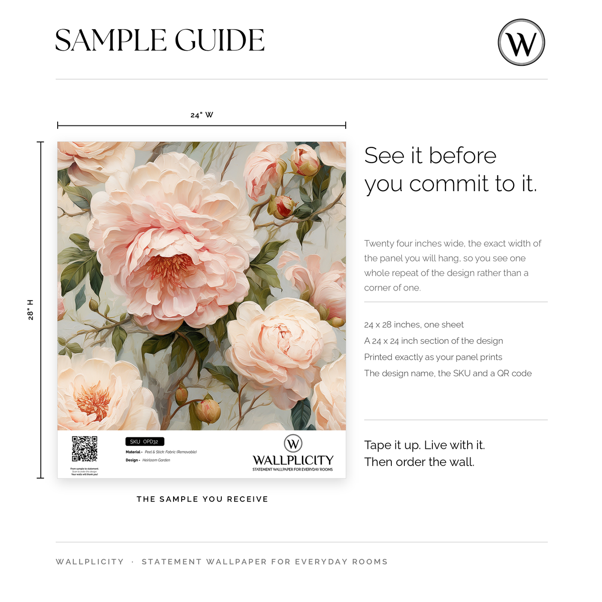 Heirloom Garden wallpaper sample guide