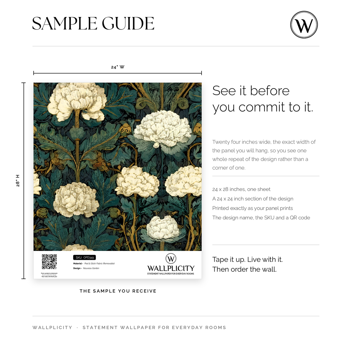 Nouveau Garden wallpaper sample guide