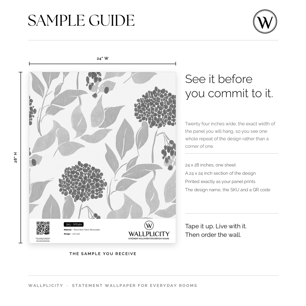 Ash Leaf wallpaper sample guide