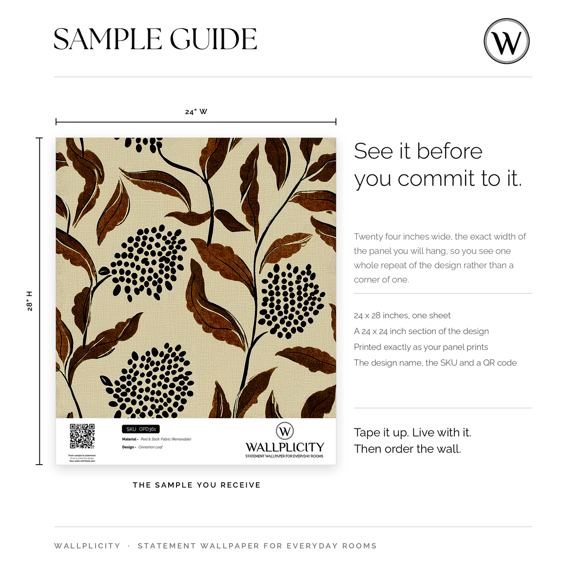 Cinnamon Leaf wallpaper sample guide
