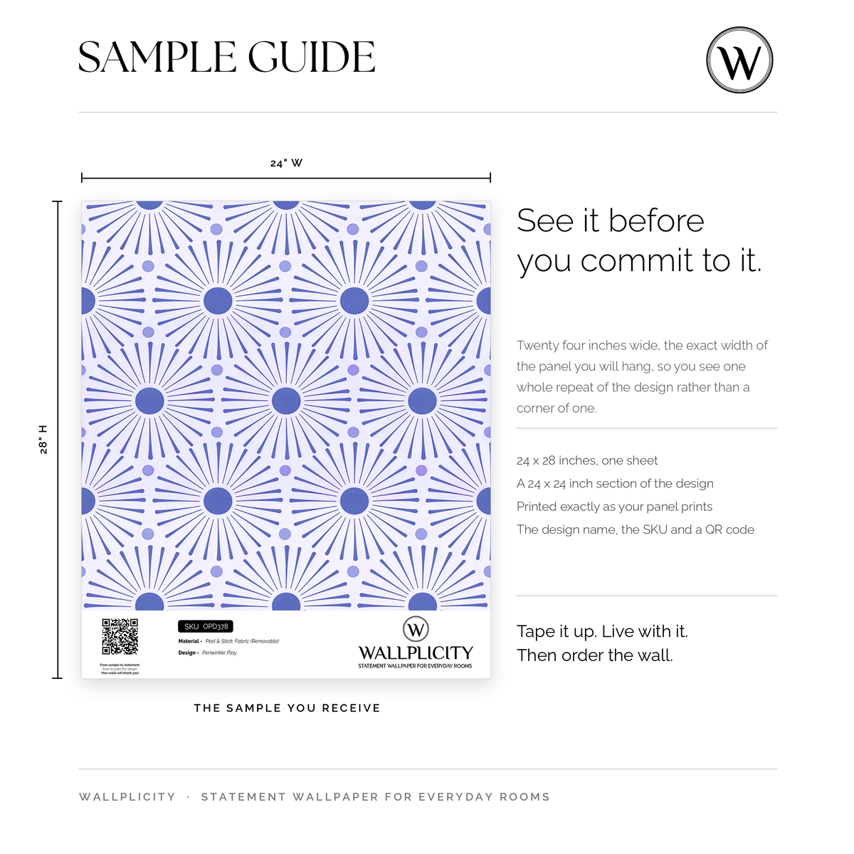 Periwinkle Play wallpaper sample guide