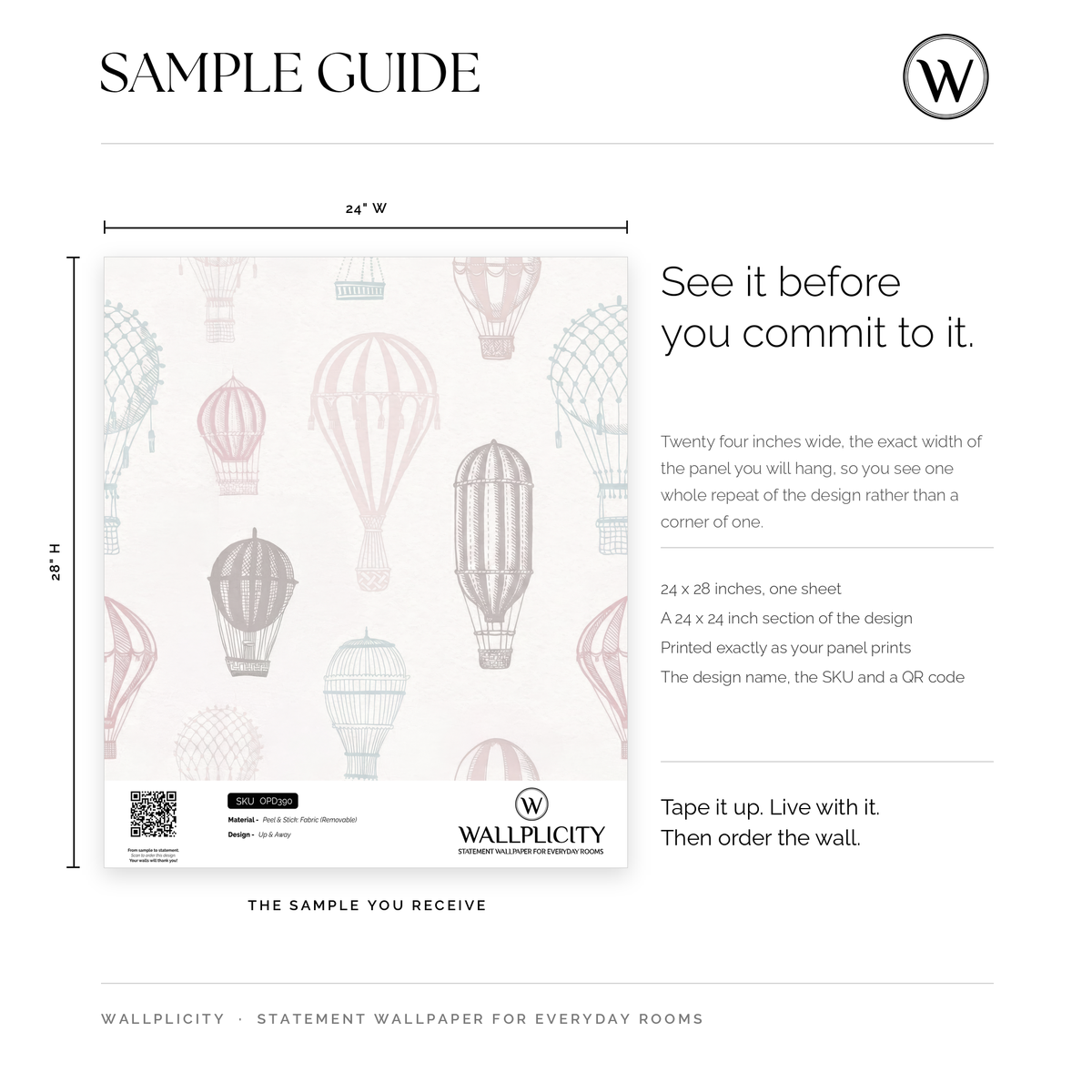 Up & Away wallpaper sample guide