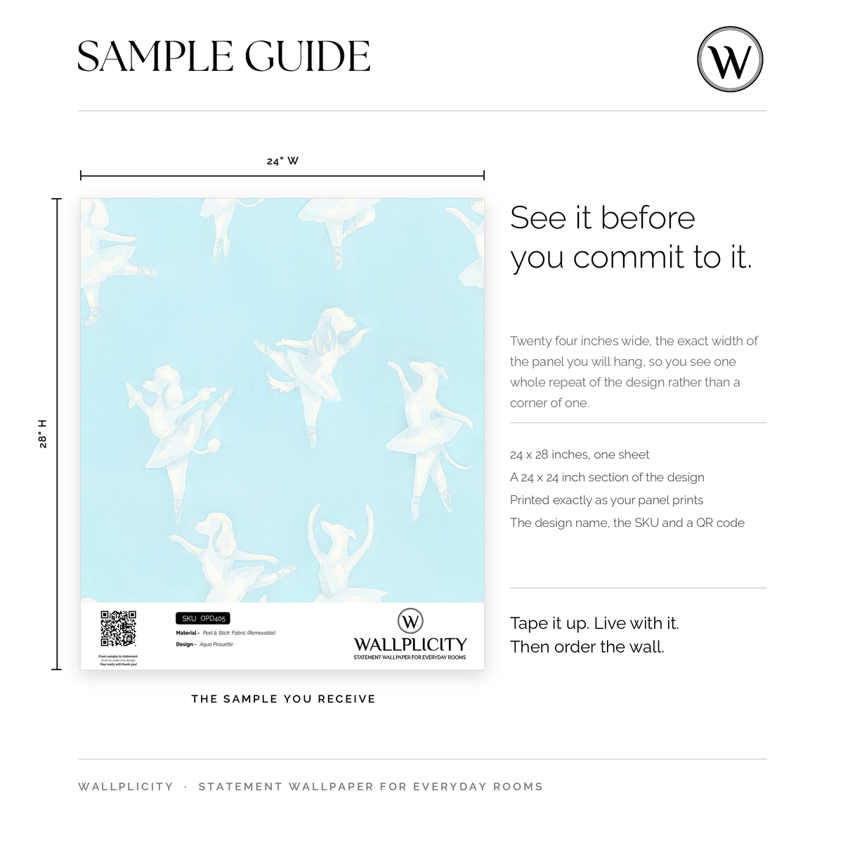 Aqua Pirouette wallpaper sample guide