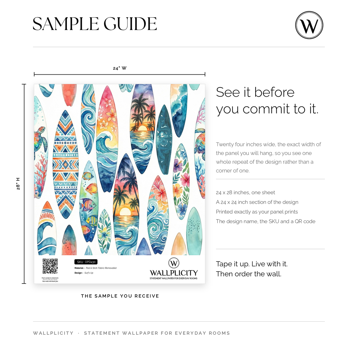Surf's Up wallpaper sample guide