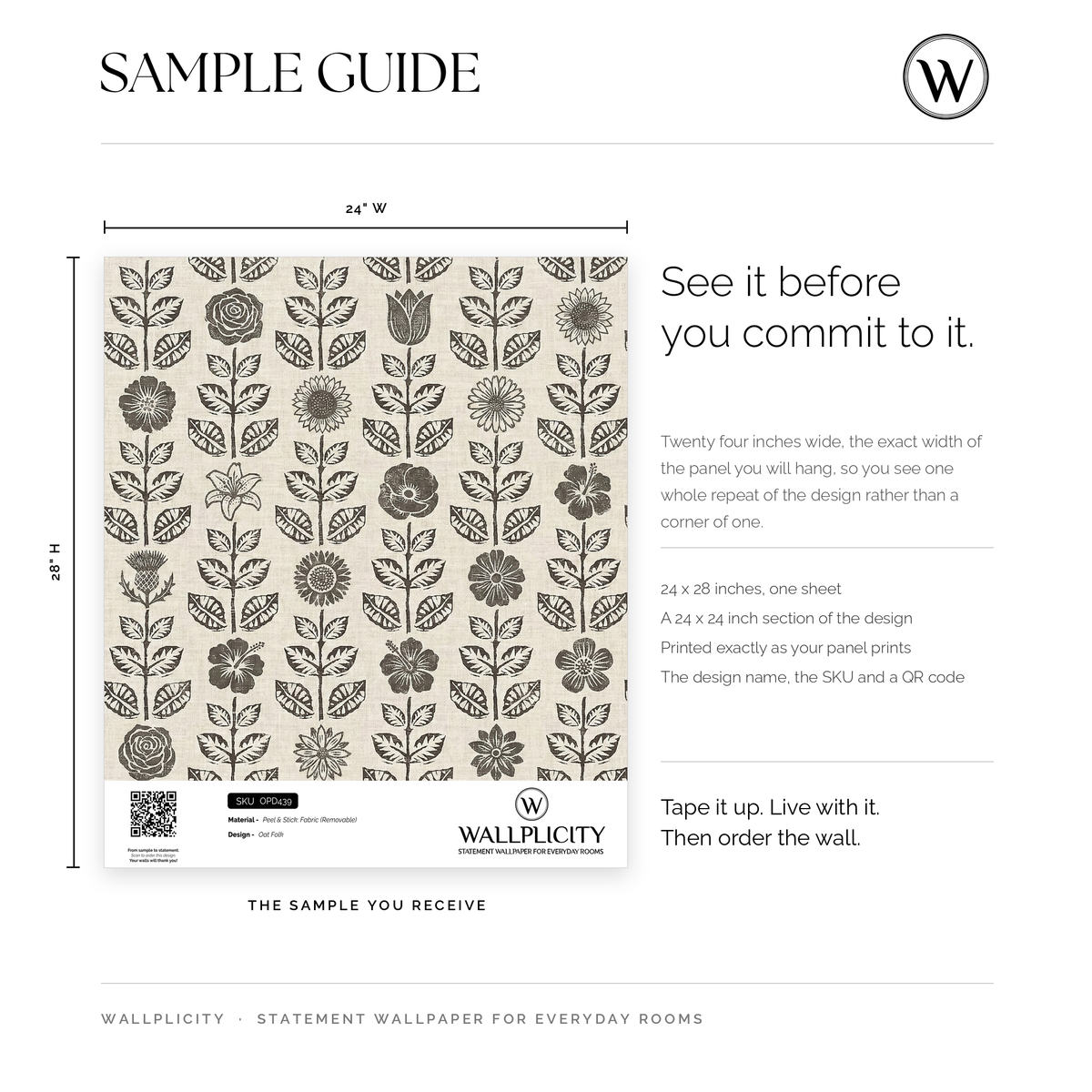 Oat Folk wallpaper sample guide