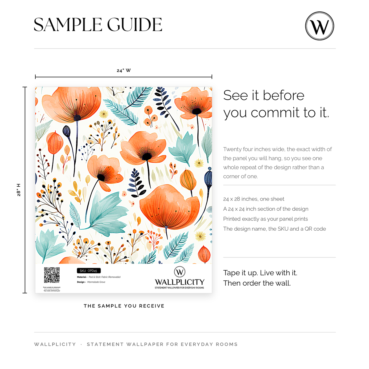 Marmalade Grove wallpaper sample guide