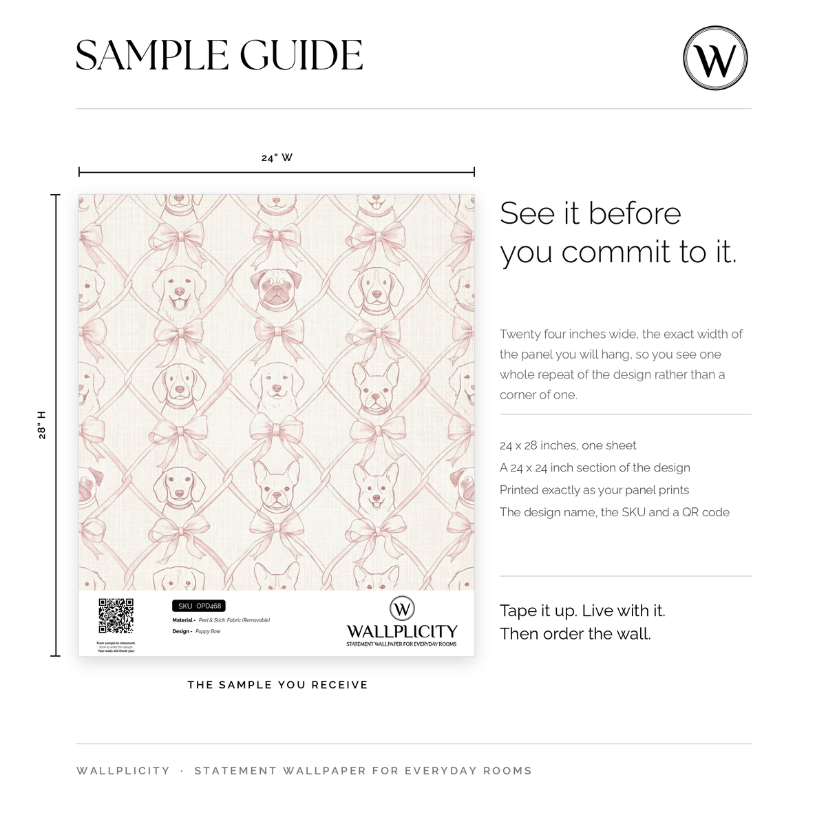 Puppy Bow wallpaper sample guide