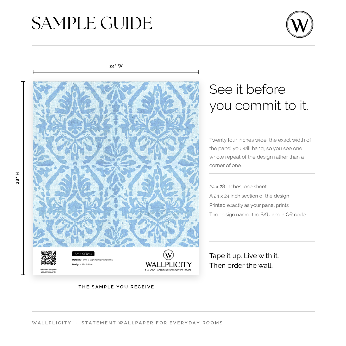 Morris Blue wallpaper sample guide