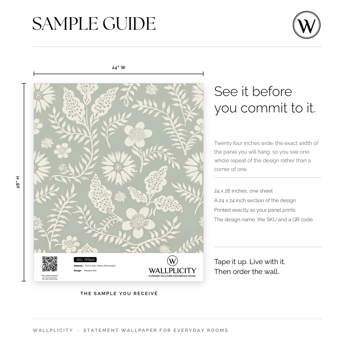 Meadow Mist wallpaper sample guide