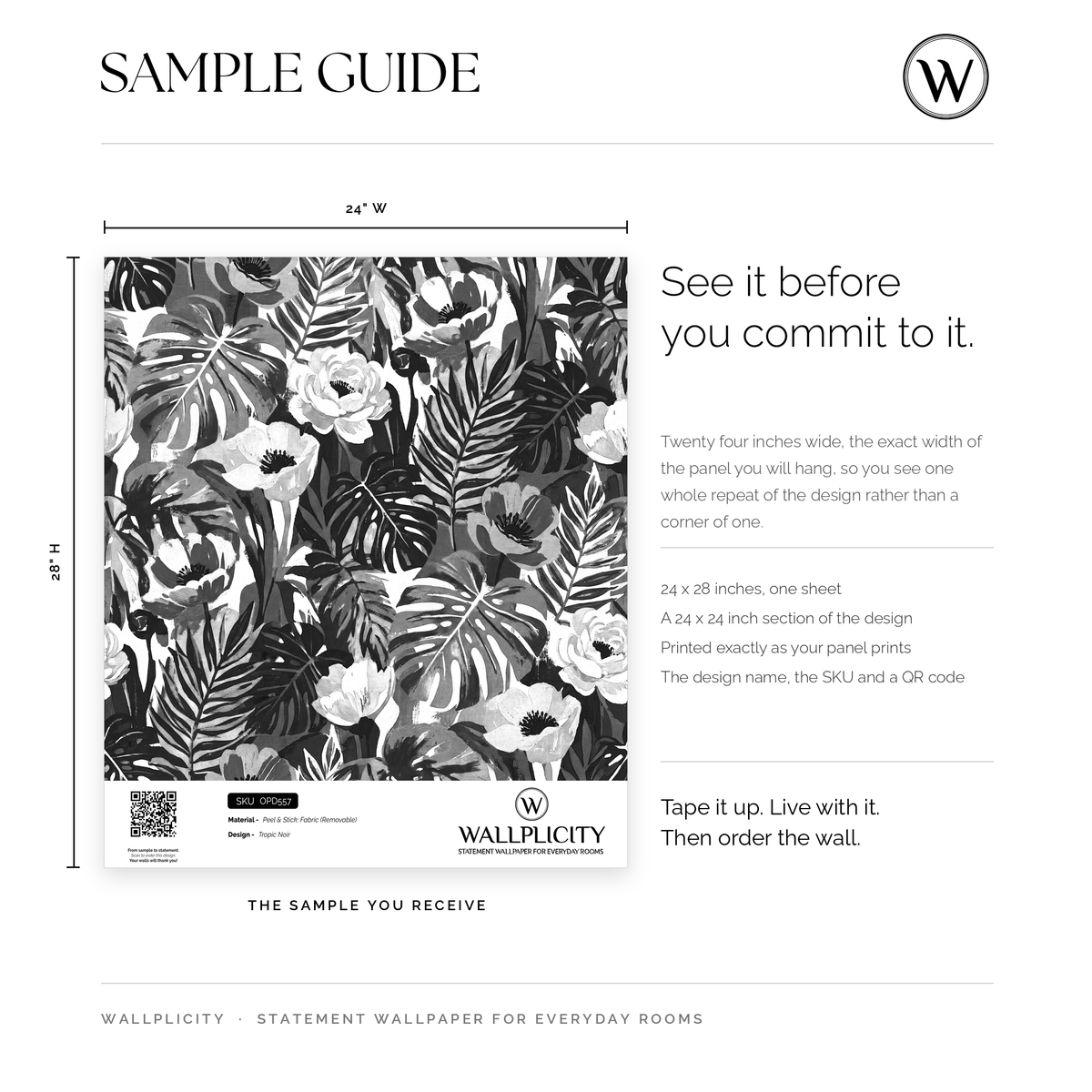 Tropic Noir wallpaper sample guide