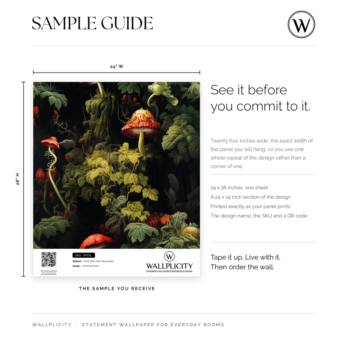 Enchanted Forest wallpaper sample guide
