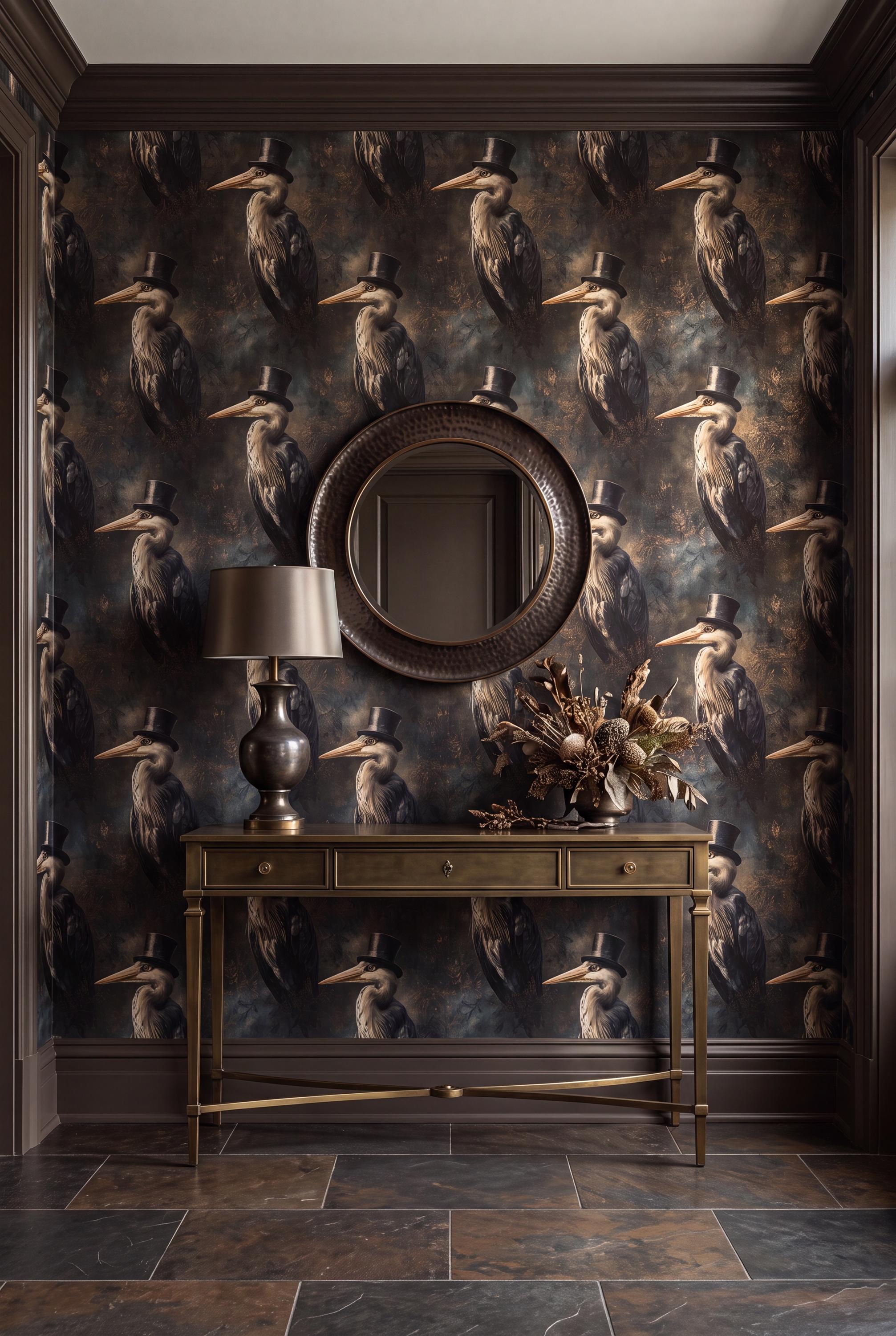 The Courier: Victorian Stork Wallpaper