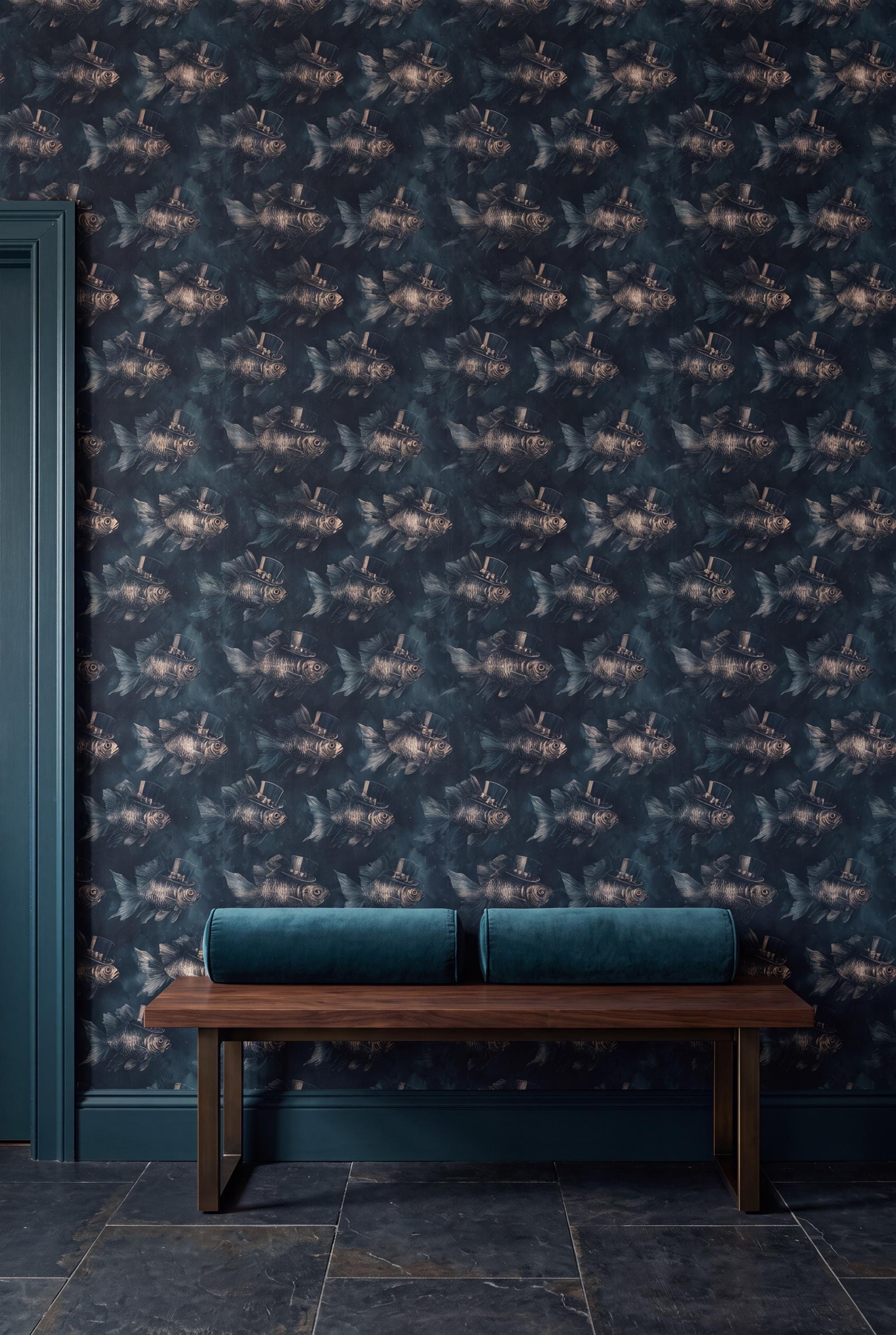 The Dinner Guest wallpaper accent wall view