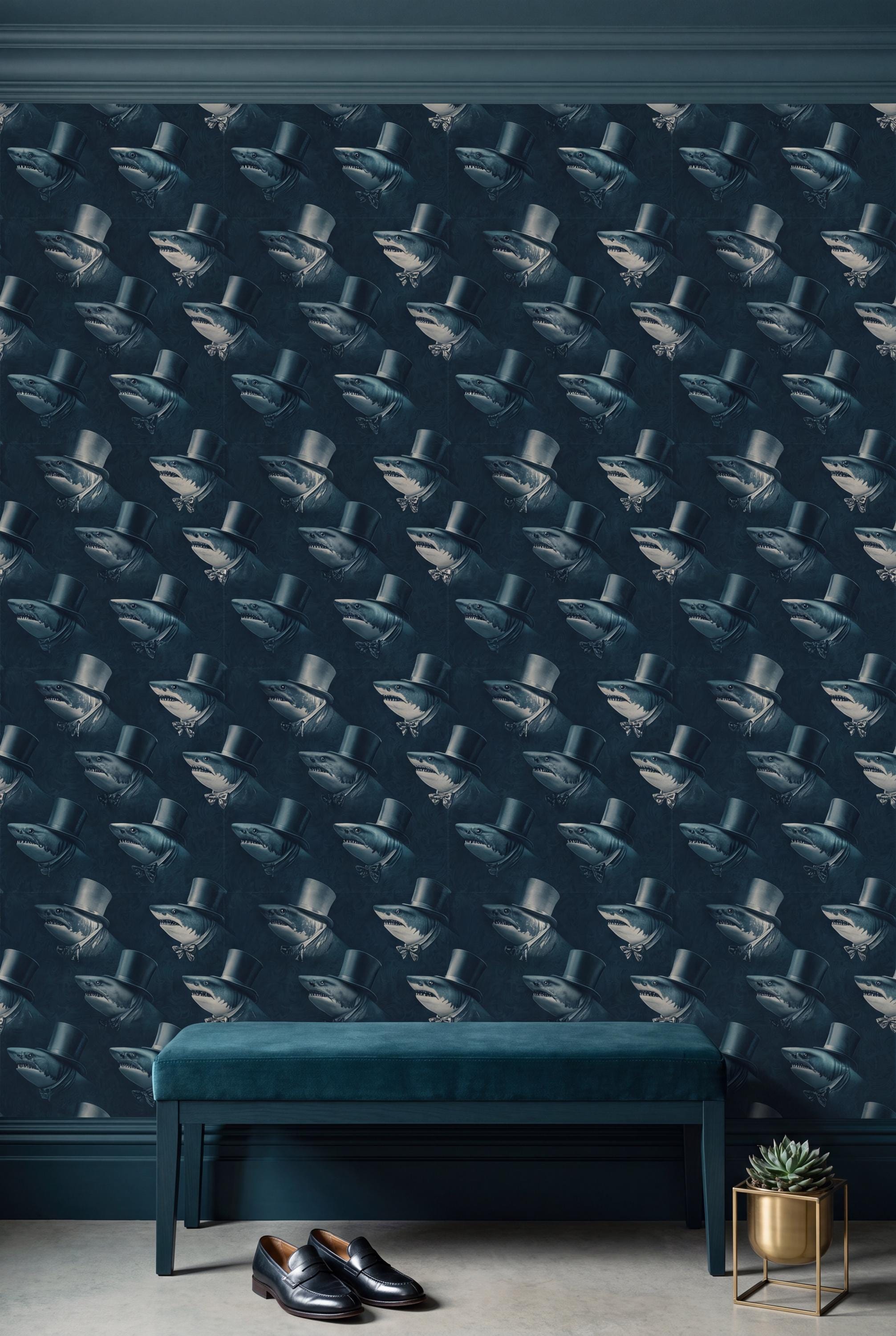 Fin de Siecle wallpaper accent wall view