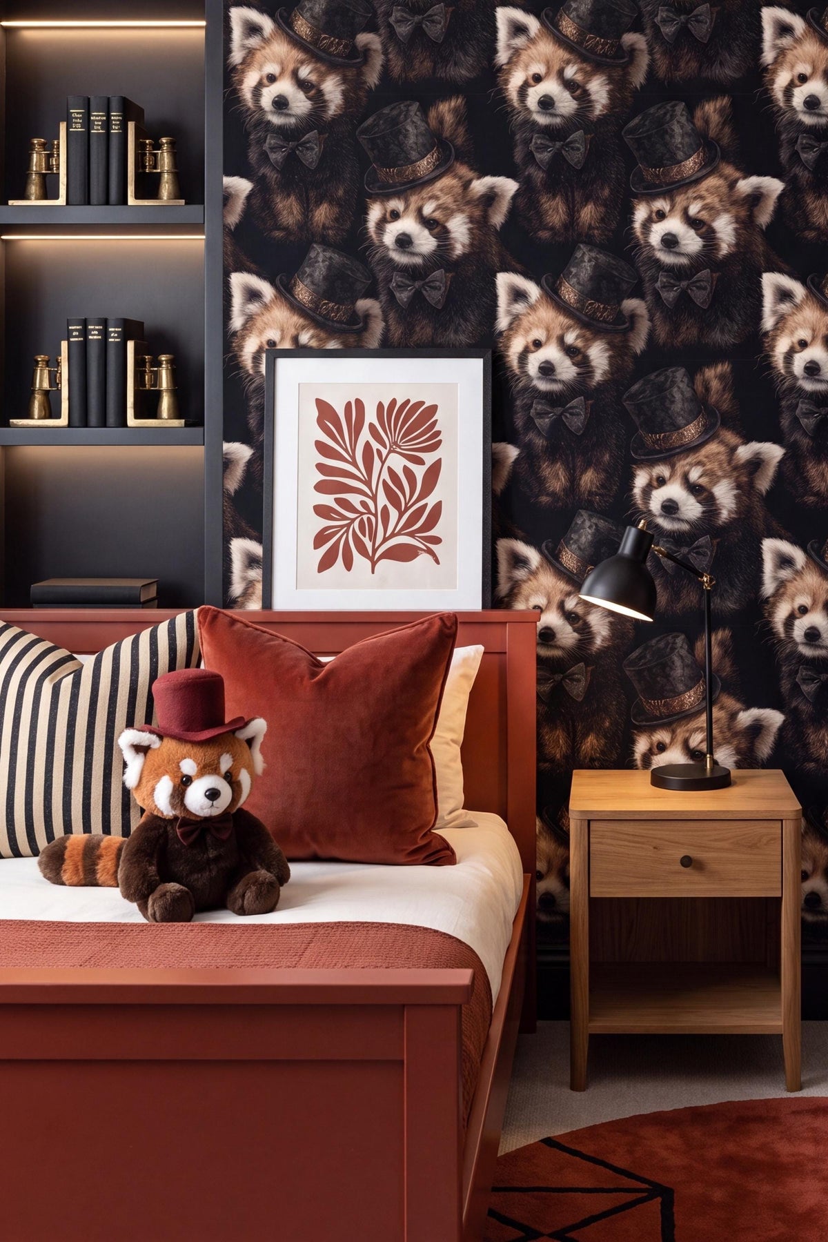 The Copper Duke wallpaper shown in a kids room