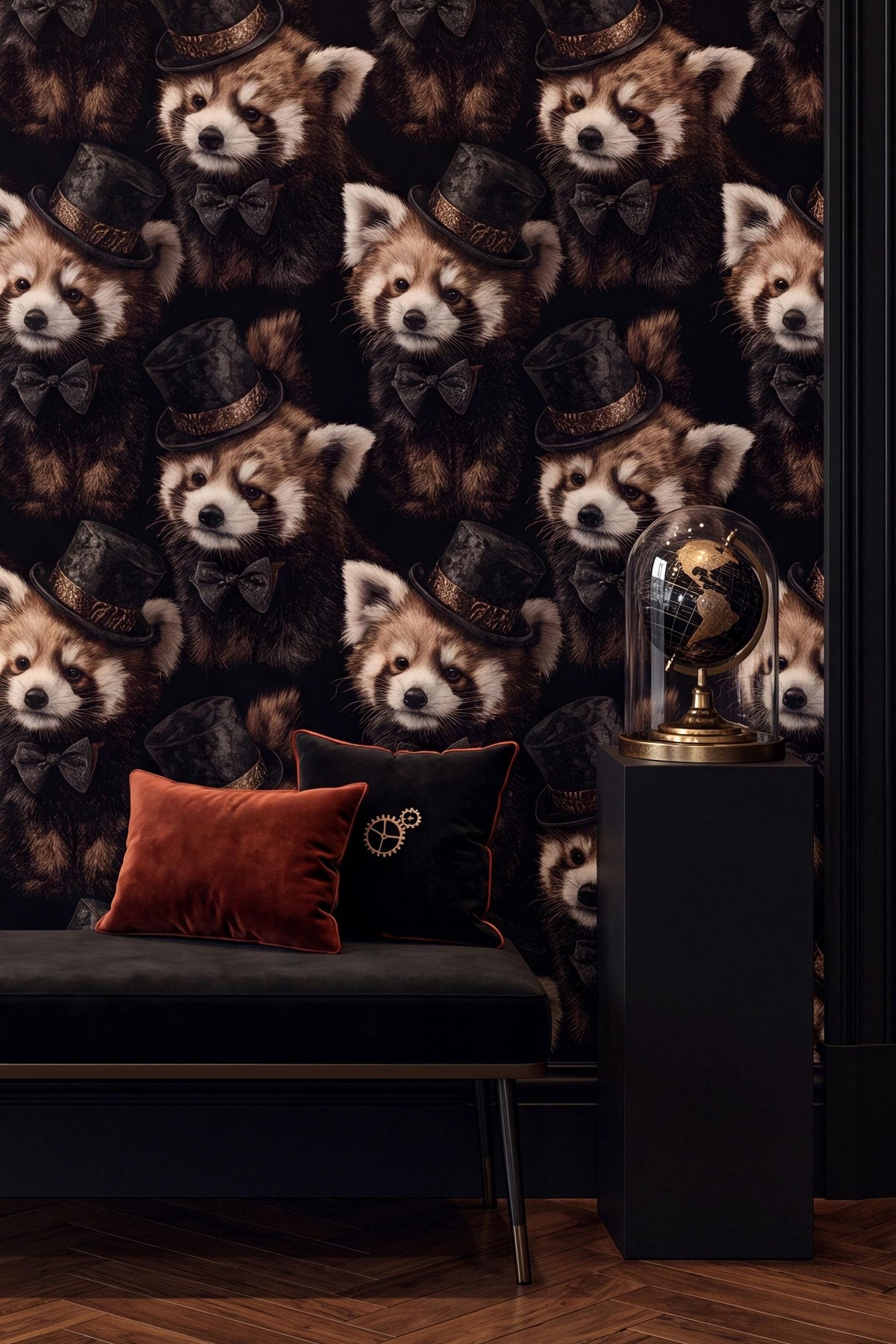The Copper Duke: Victorian Red Panda Wallpaper