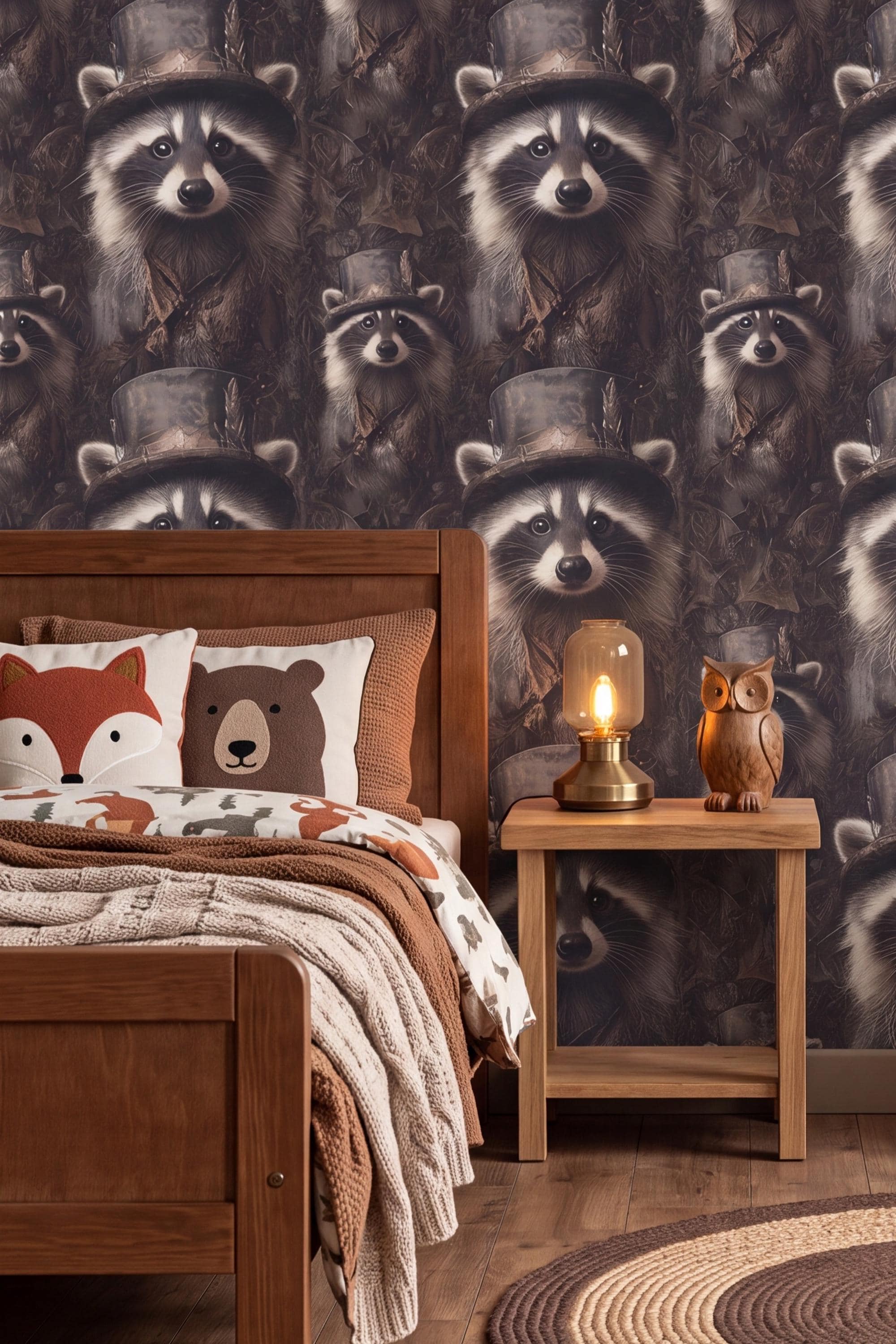 The Night Bandit wallpaper shown in a kids room