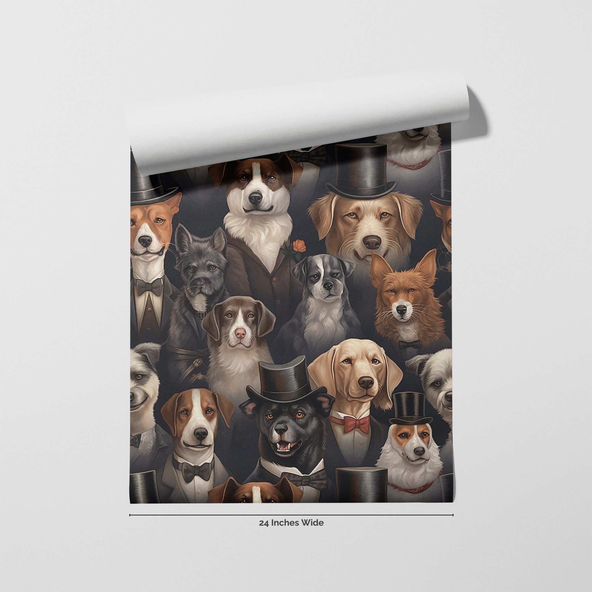 Hound Manor wallpaper roll, 24 inches wide