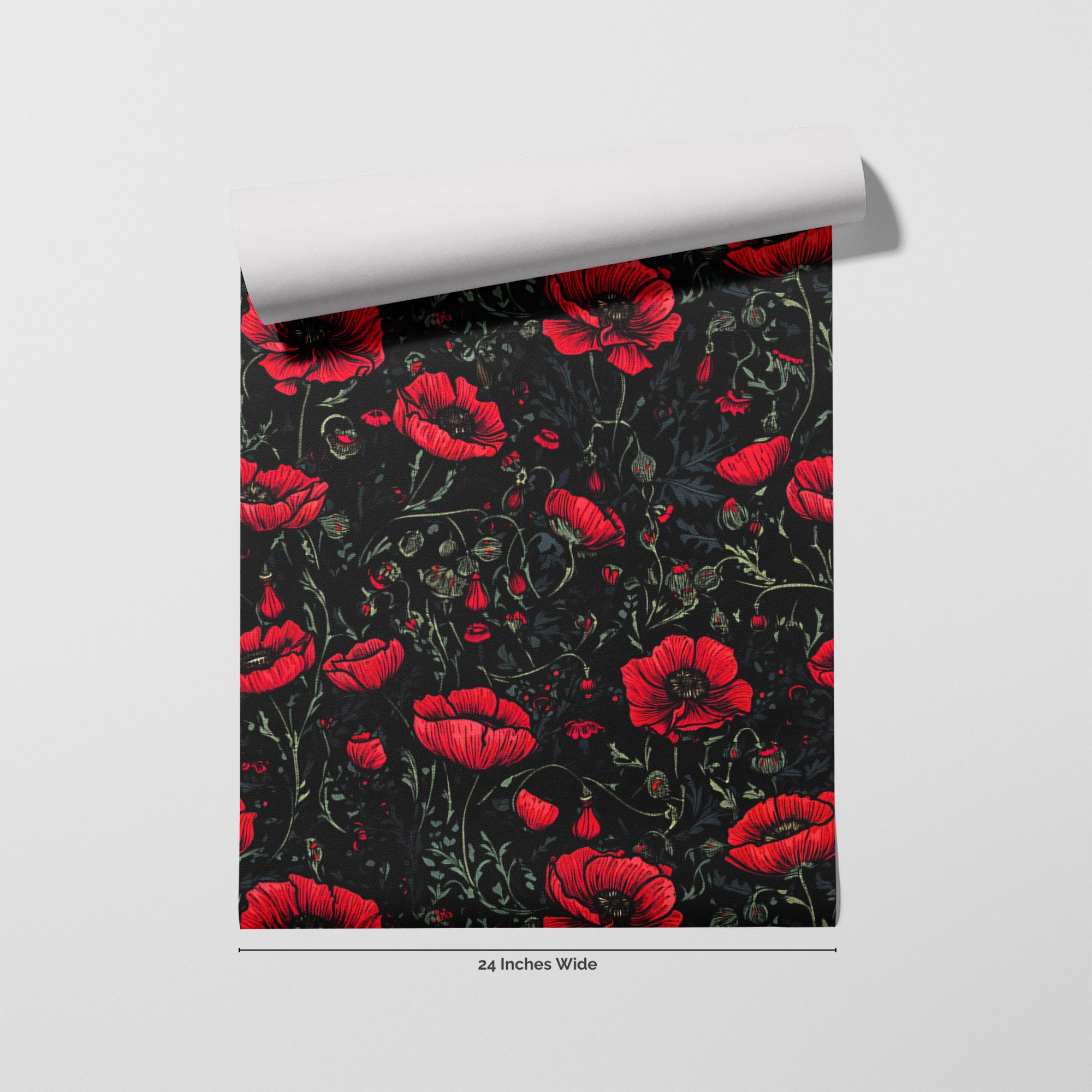 Shadow Bloom wallpaper roll, 24 inches wide