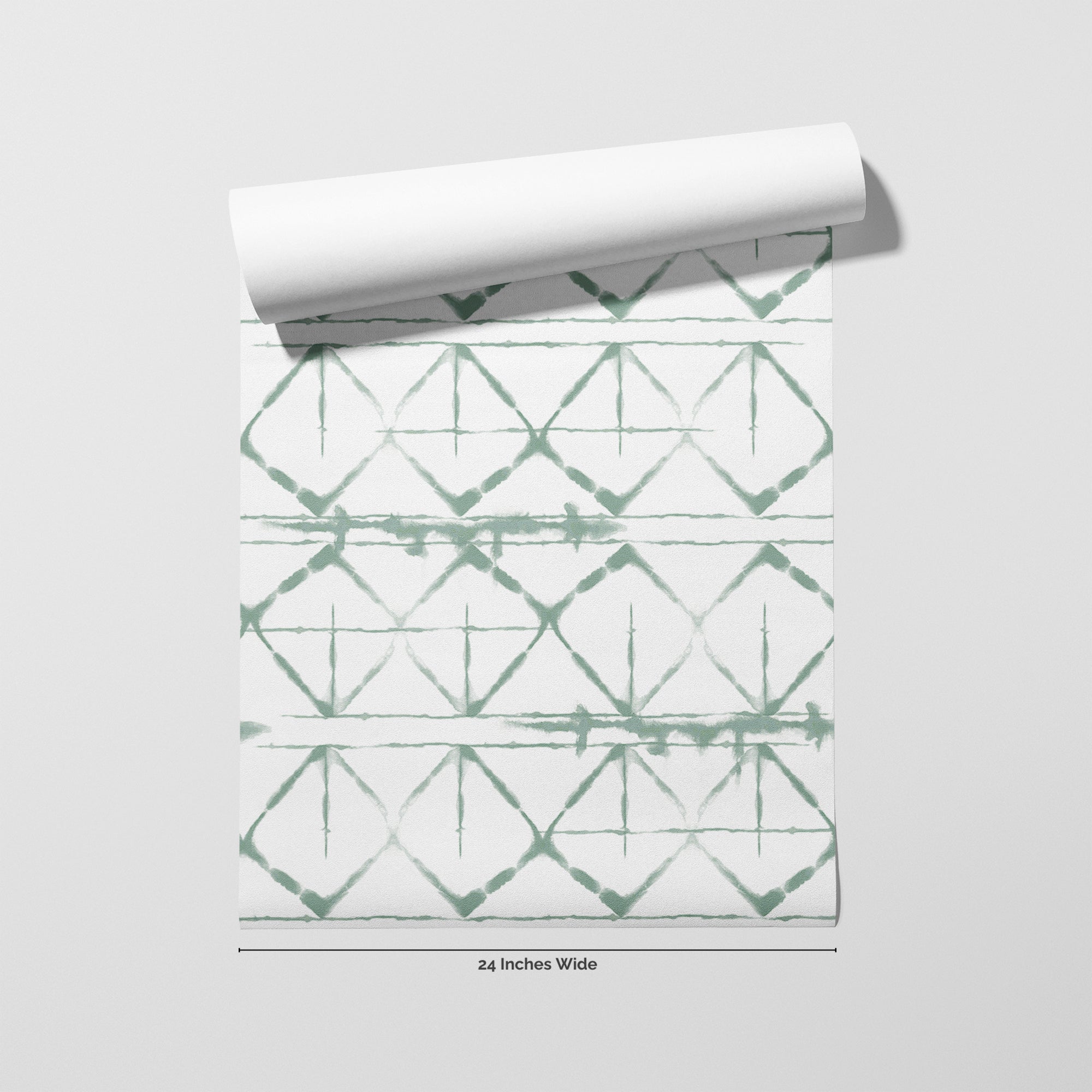Sage Shibori wallpaper roll, 24 inches wide