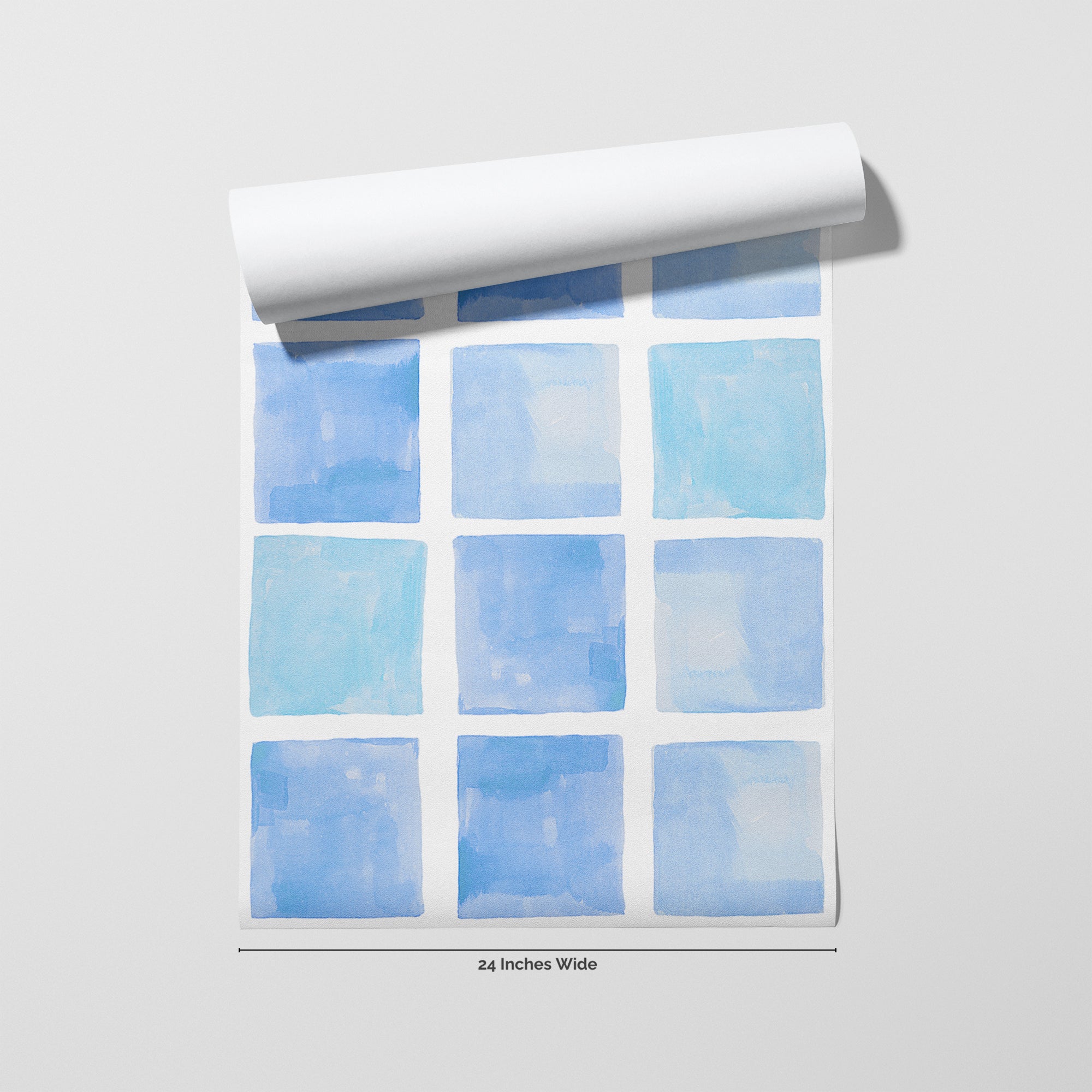 Bathhouse Blue wallpaper roll, 24 inches wide