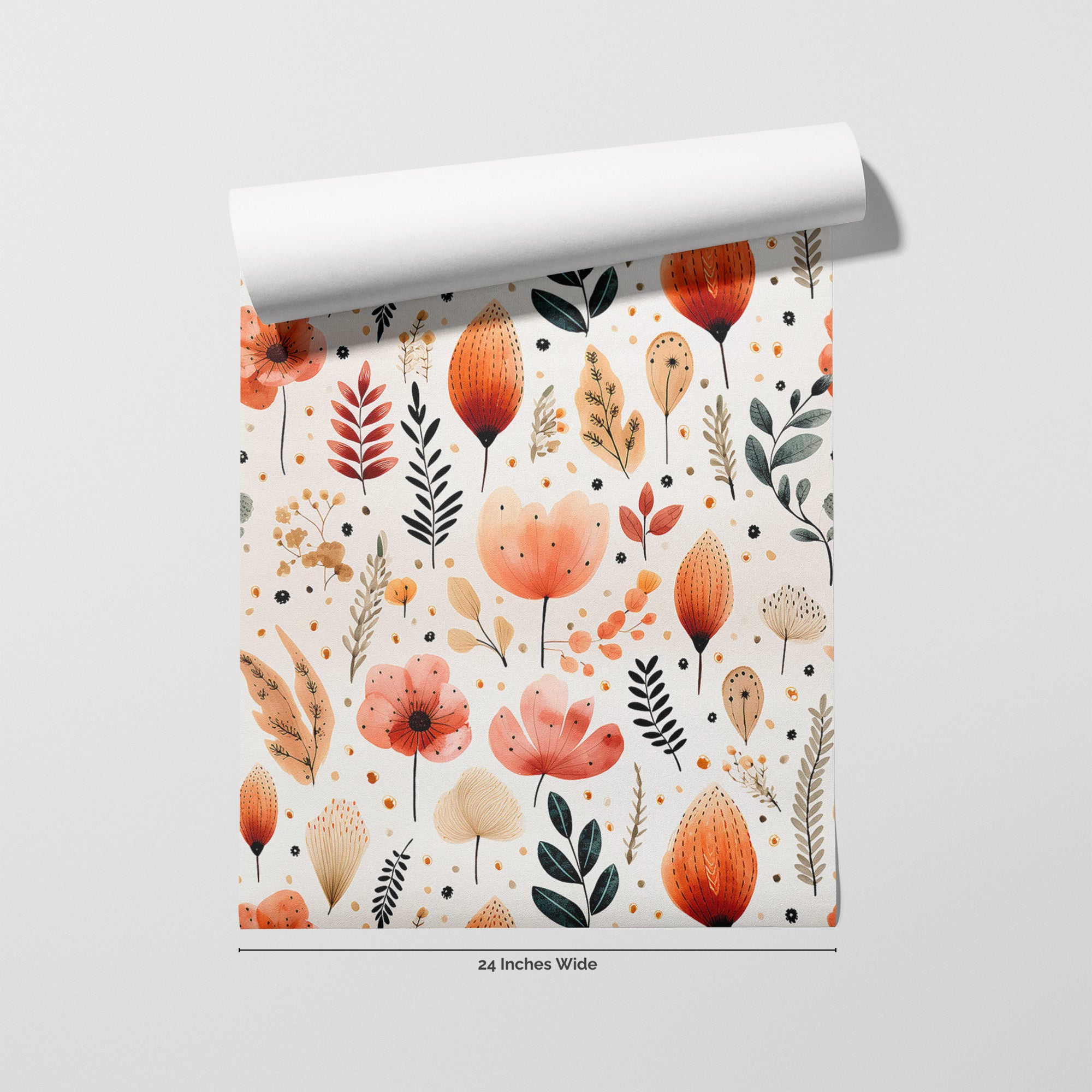 Clay Meadow wallpaper roll, 24 inches wide