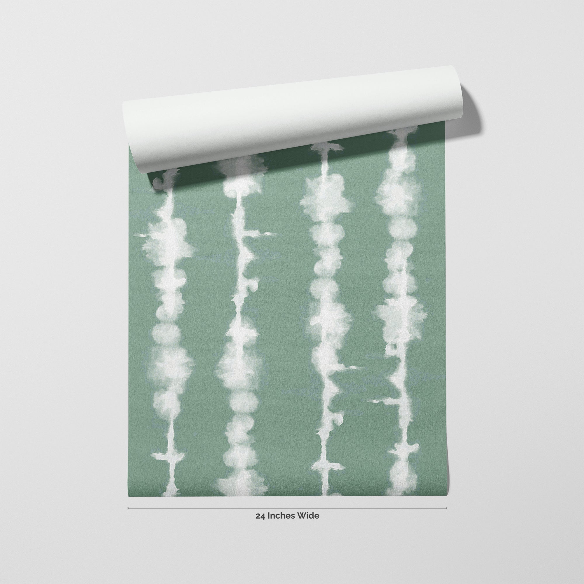 Sage Stripe wallpaper roll, 24 inches wide