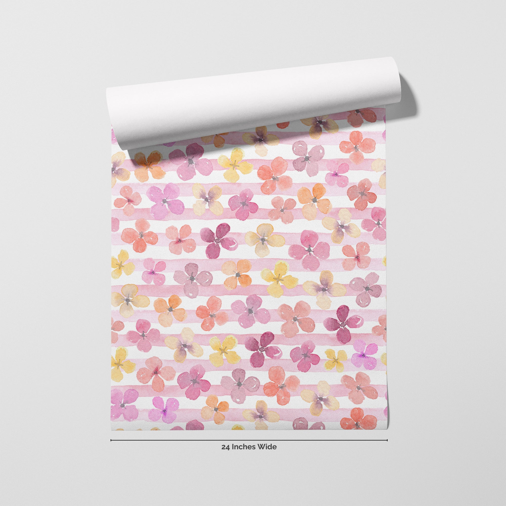 Garden Stripe wallpaper roll, 24 inches wide