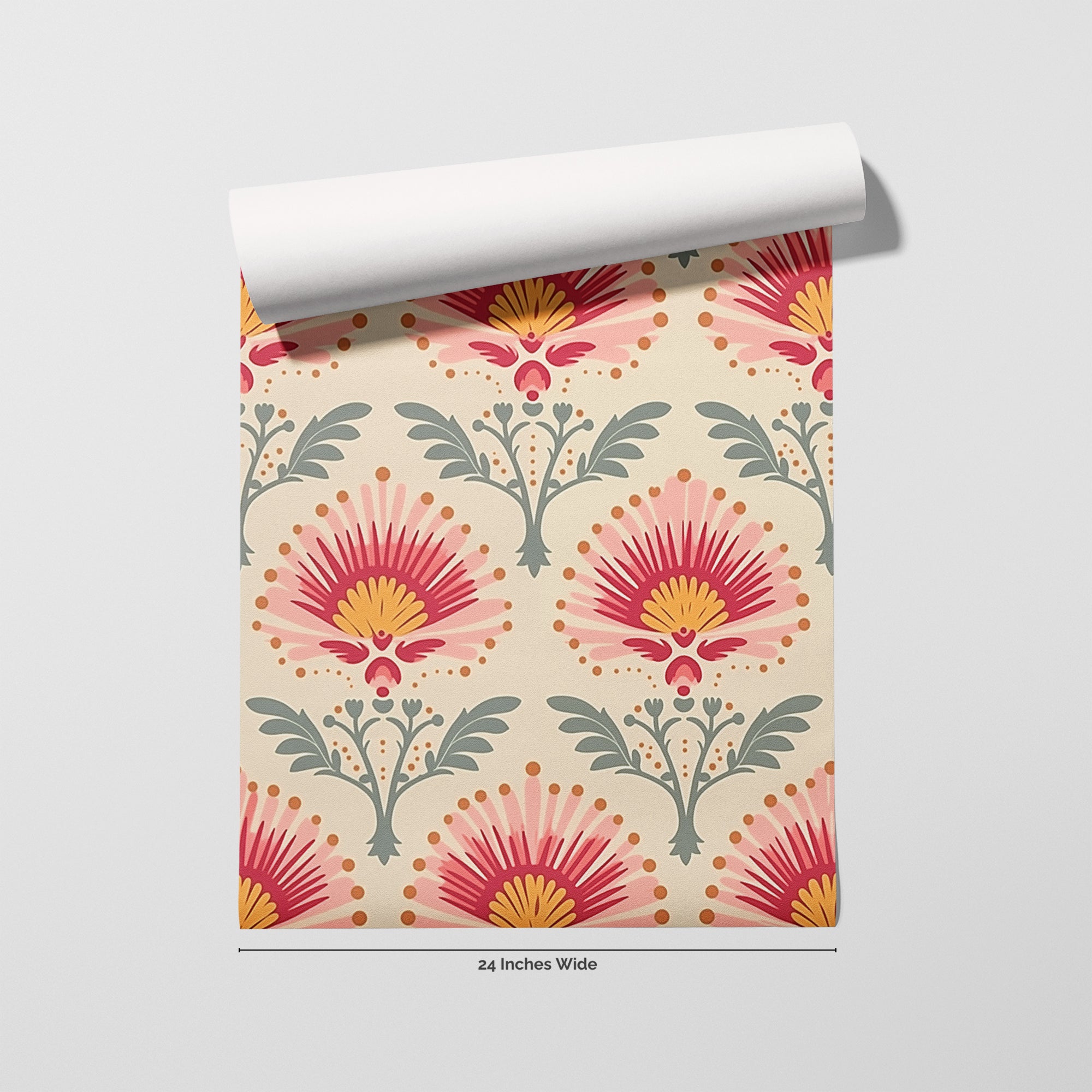 Prairie Rose wallpaper roll, 24 inches wide
