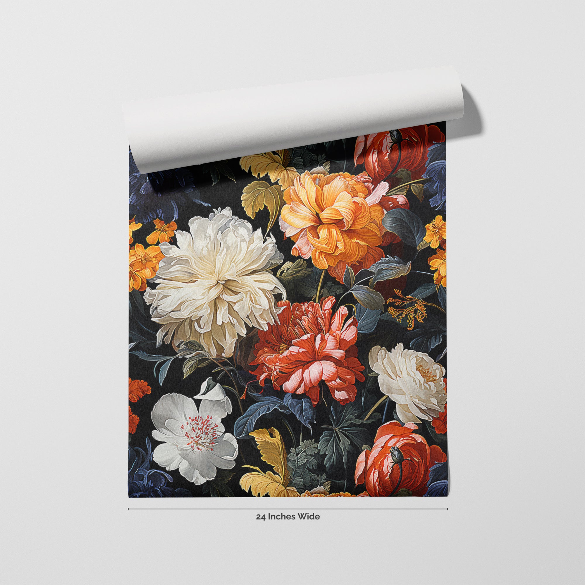 Night Flower wallpaper roll, 24 inches wide