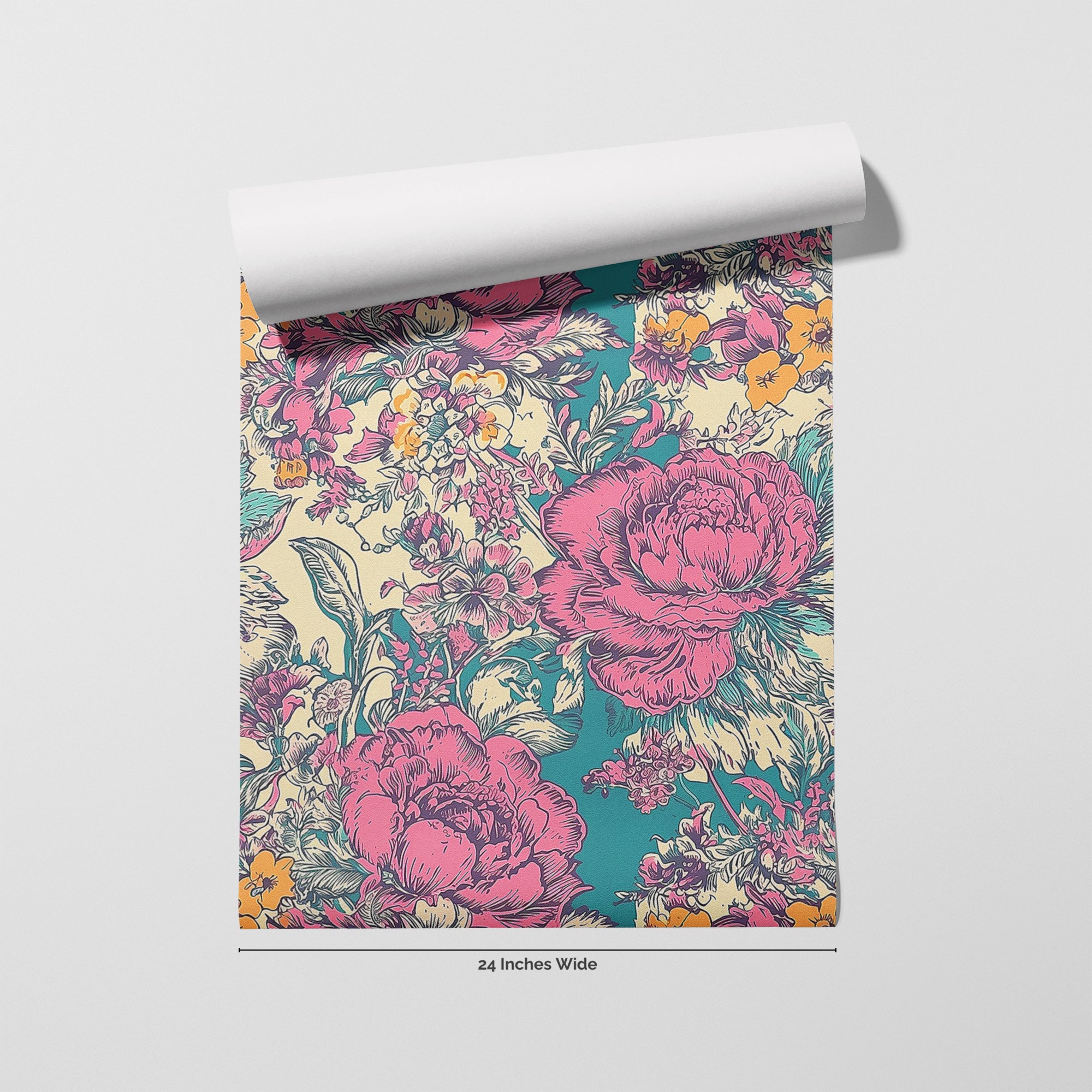 Provence Peony wallpaper roll, 24 inches wide