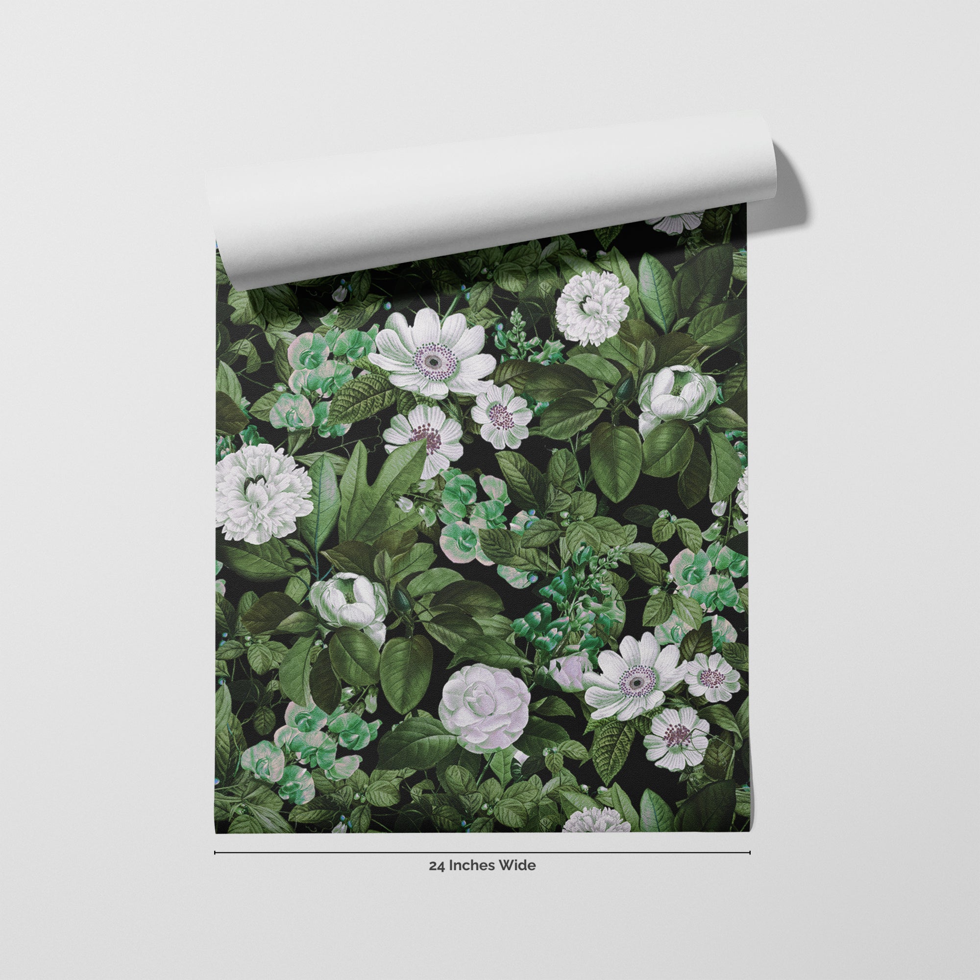 Deep Flora wallpaper roll, 24 inches wide