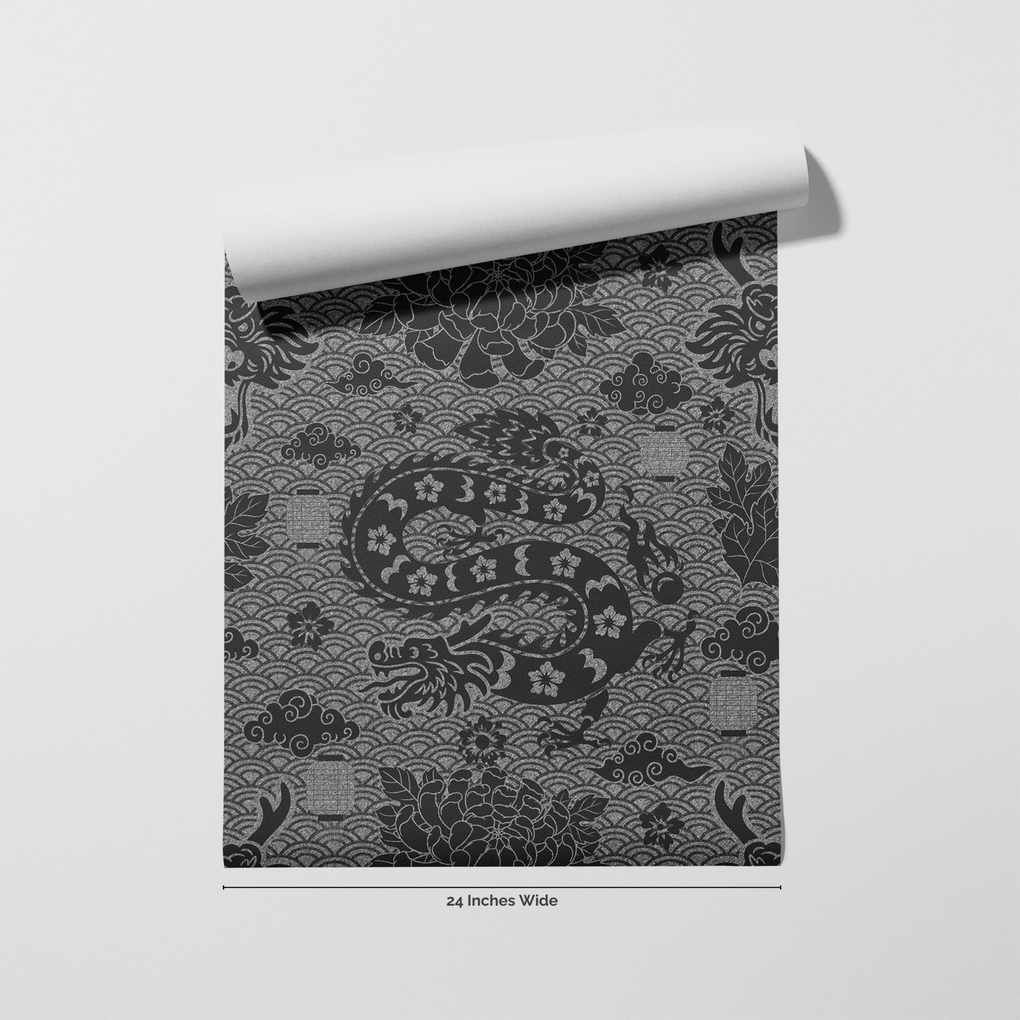 Shadow Dragon wallpaper roll, 24 inches wide