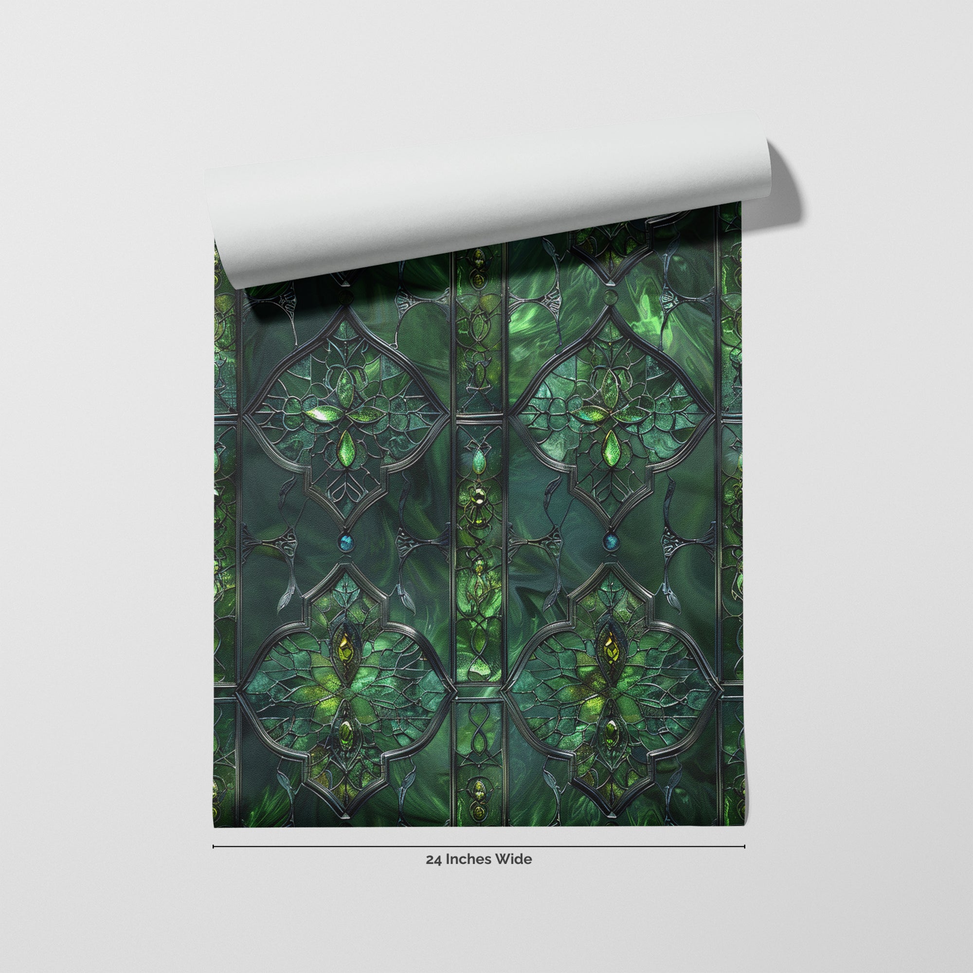 Emerald Chapel wallpaper roll, 24 inches wide
