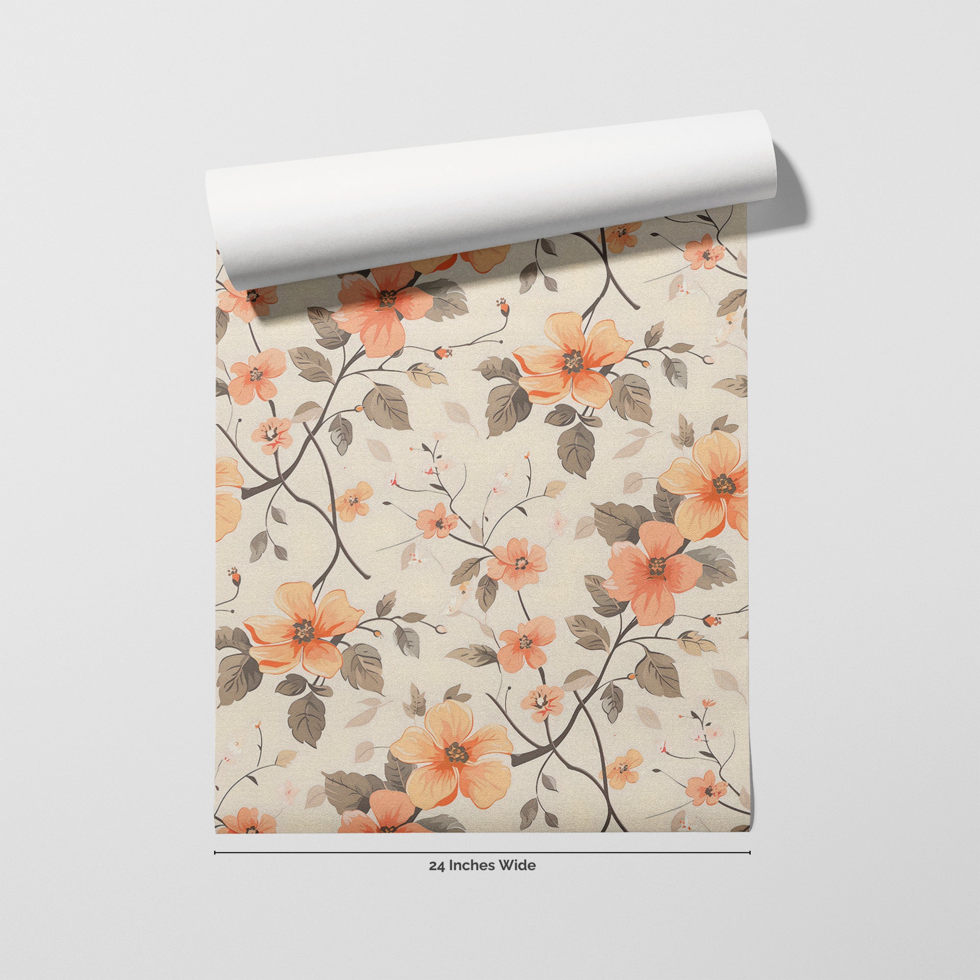 Quiet Blossom wallpaper roll, 24 inches wide