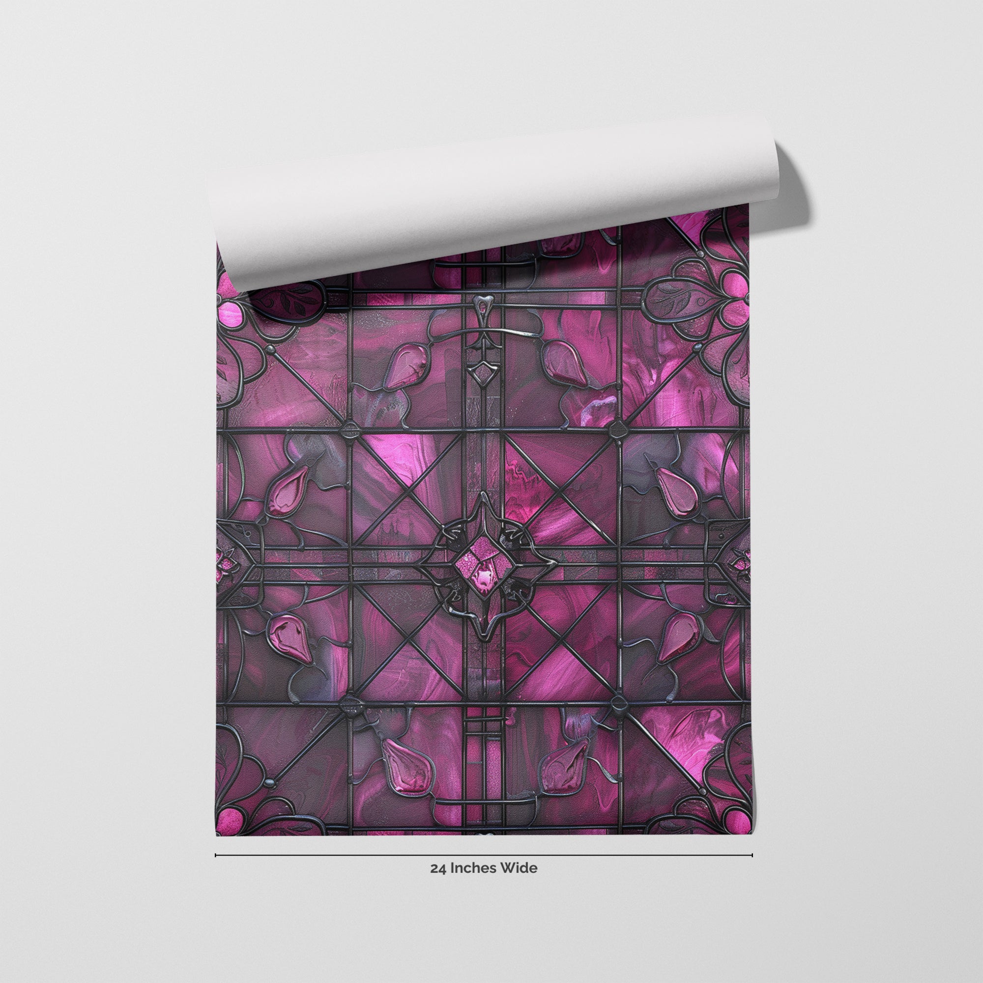 Fuchsia Glass wallpaper roll, 24 inches wide