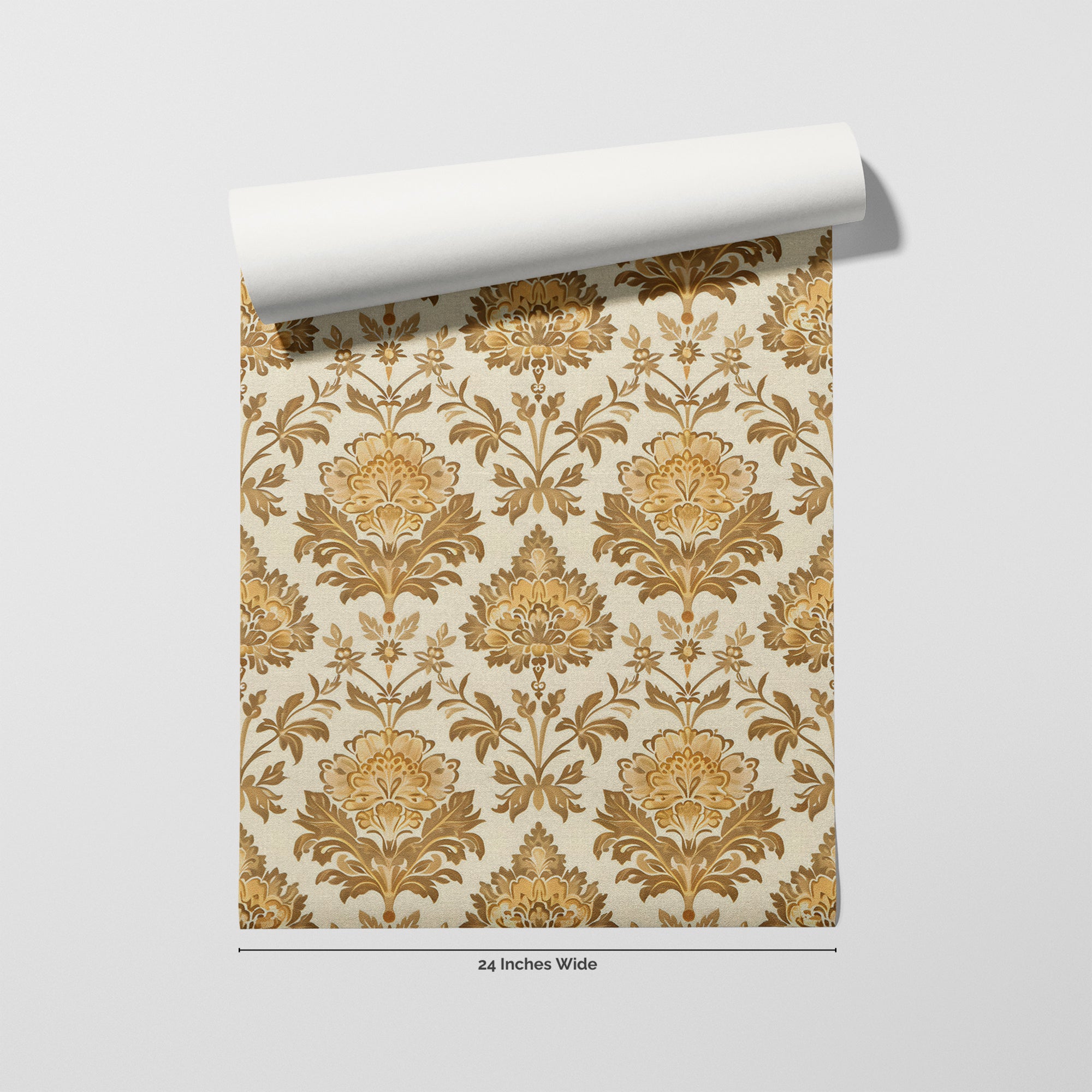 Gilded Damask wallpaper roll, 24 inches wide