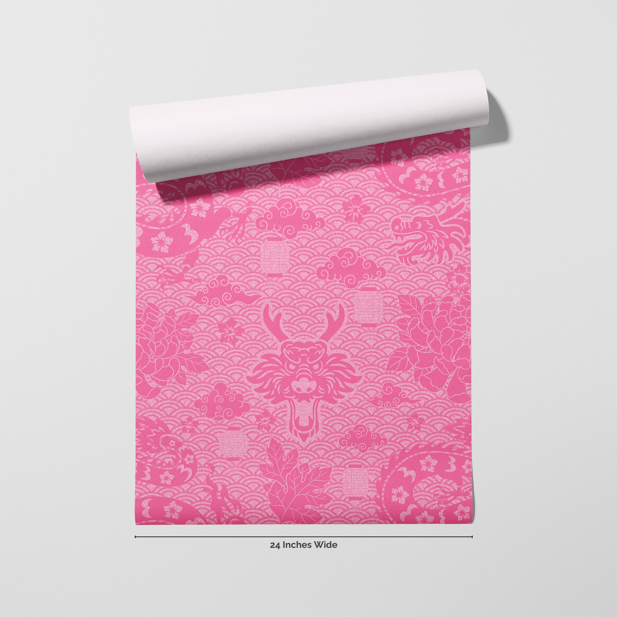 Neon Dragon wallpaper roll, 24 inches wide