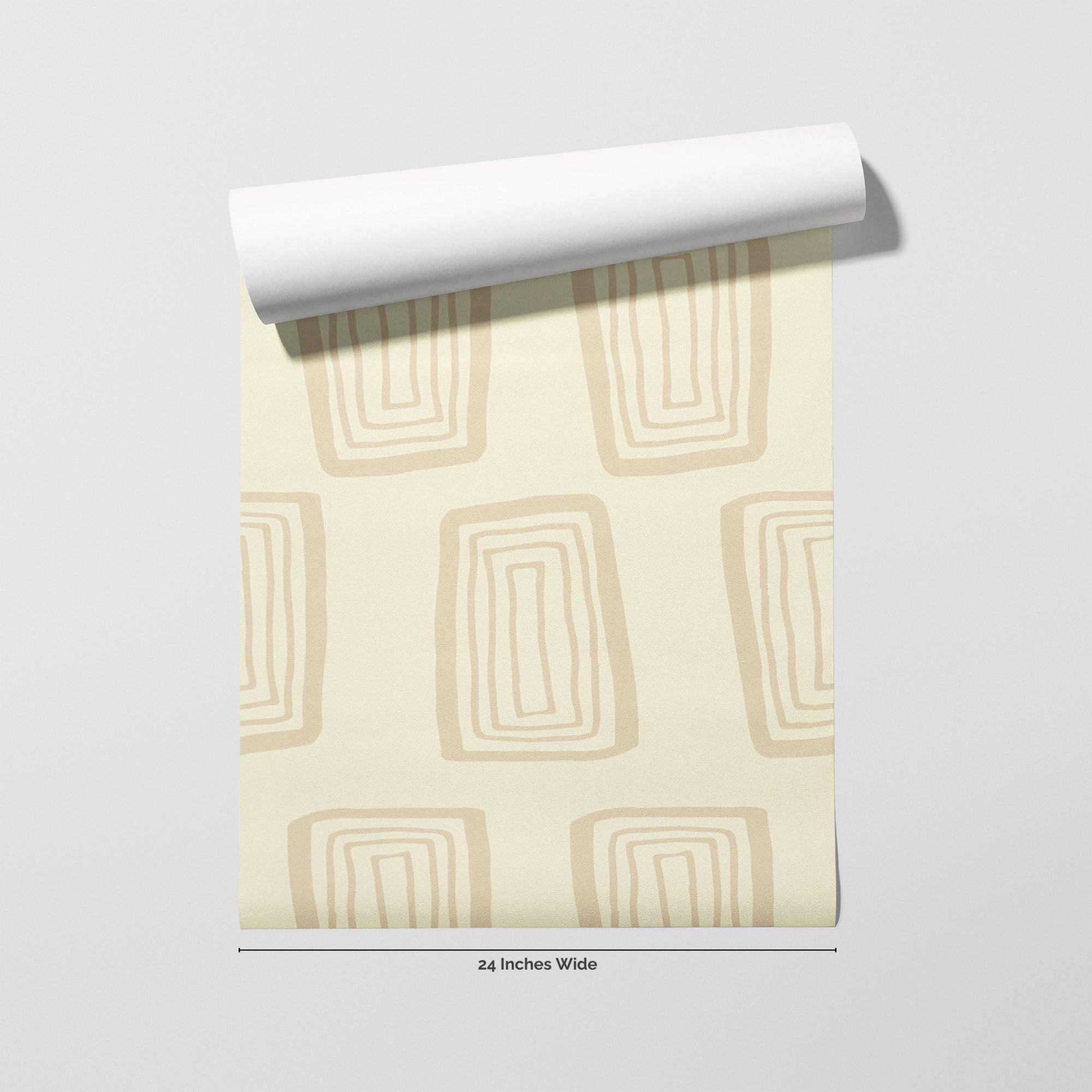 Cream Groove wallpaper roll, 24 inches wide