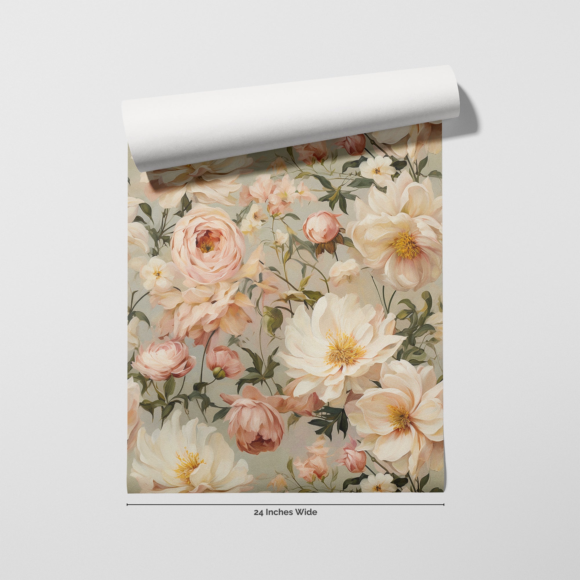 Parlor Cream wallpaper roll, 24 inches wide