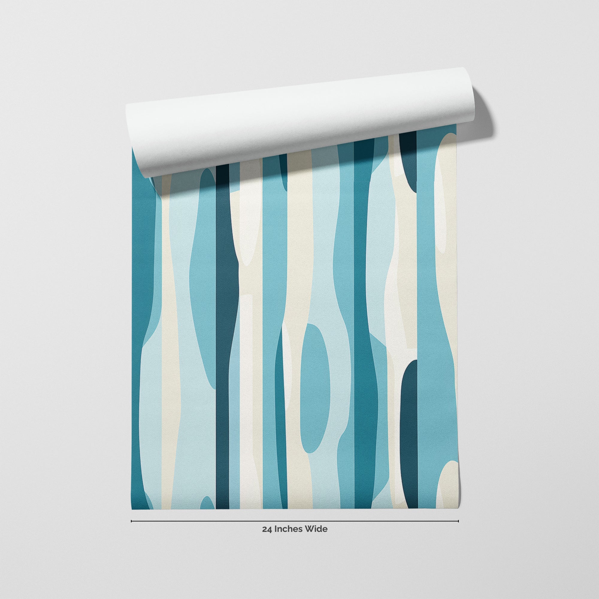 Retro Tide wallpaper roll, 24 inches wide