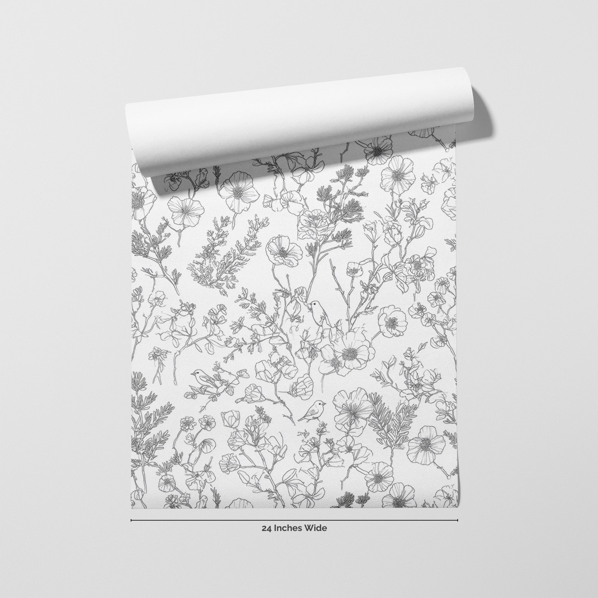 Hidden Aviary wallpaper roll, 24 inches wide