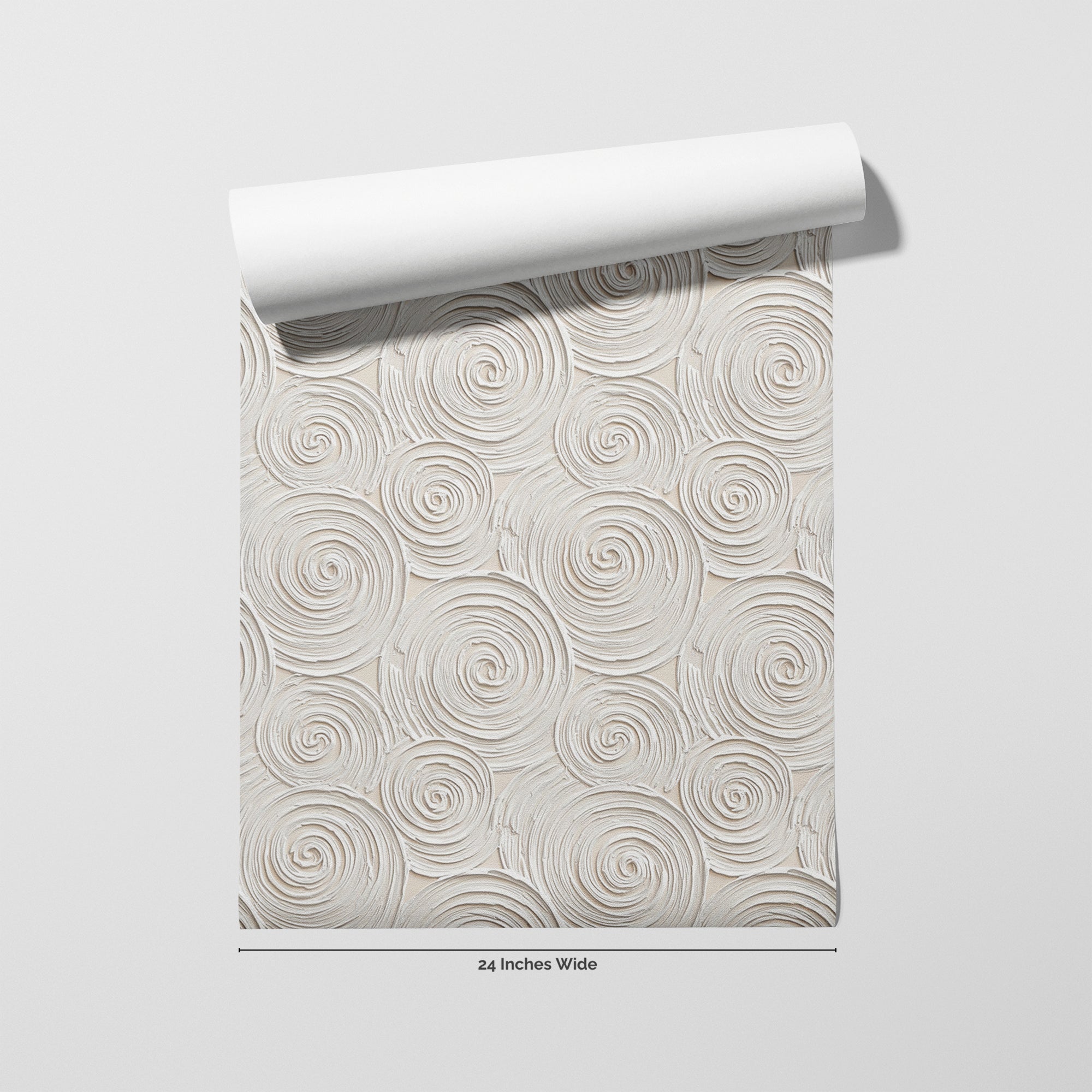 Ivory Swirl wallpaper roll, 24 inches wide