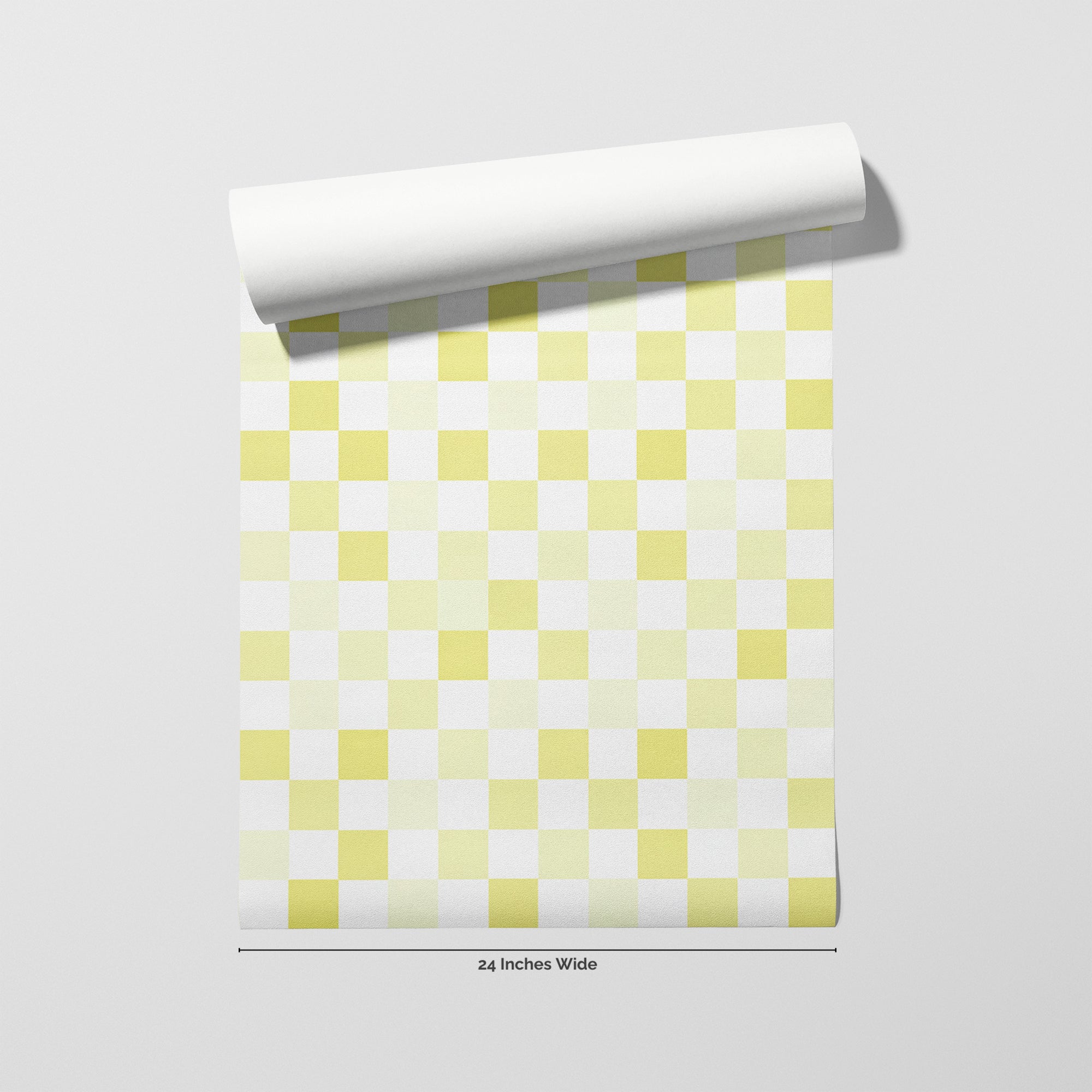 Lemon Check wallpaper roll, 24 inches wide