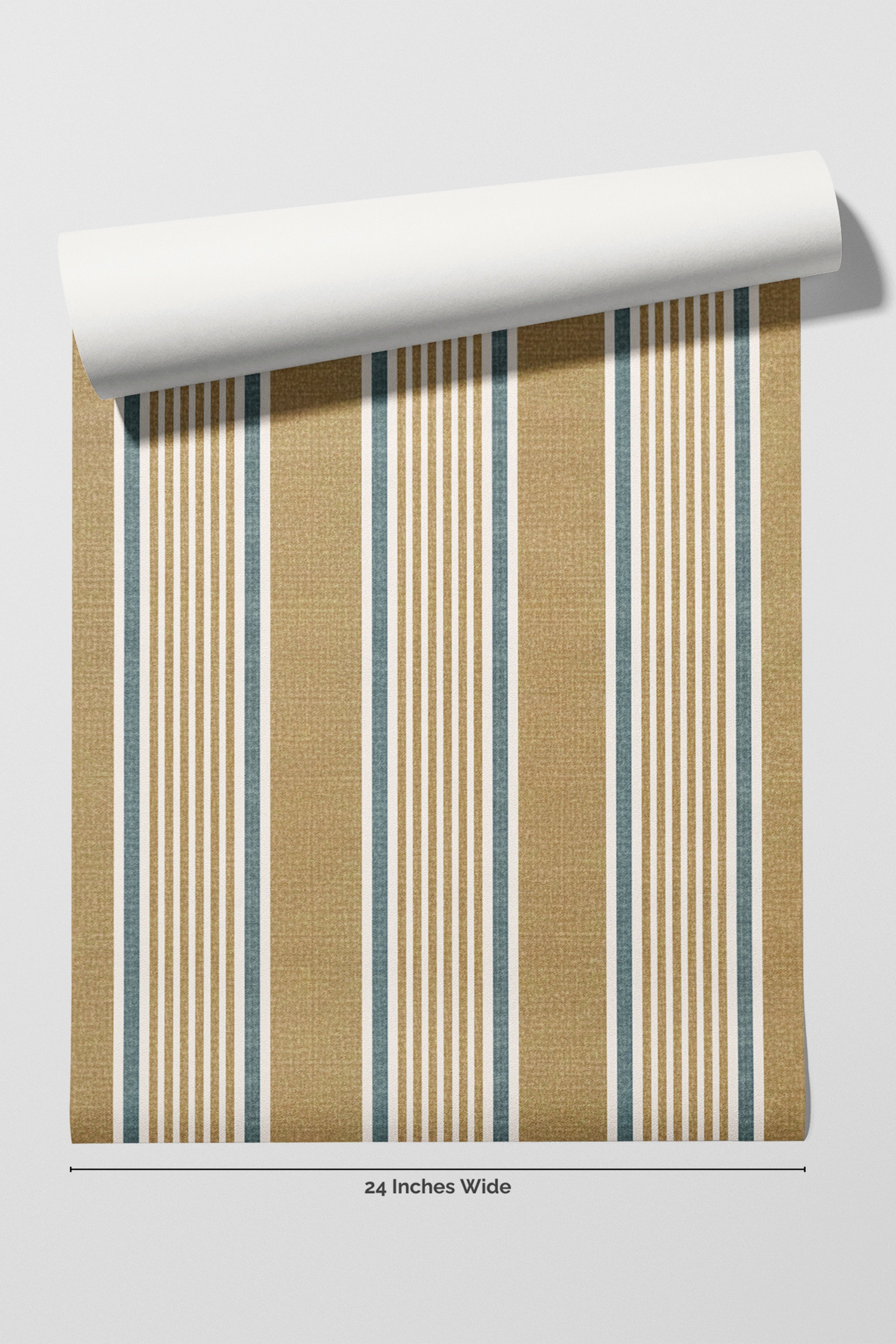 Marigold Stripe wallpaper roll, 24 inches wide