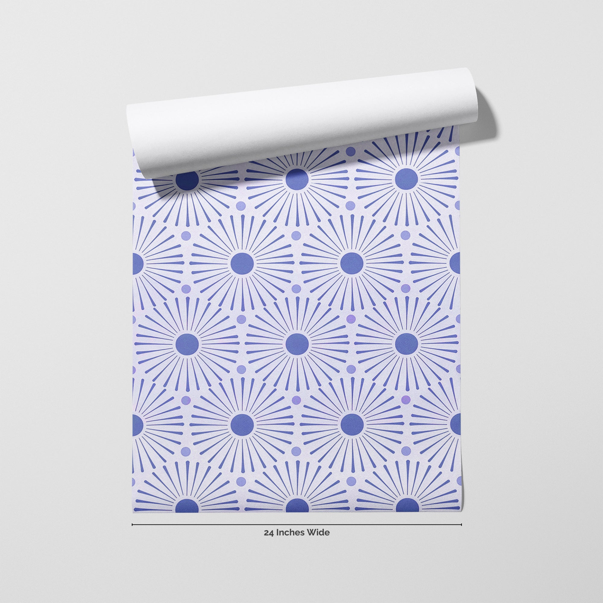 Periwinkle Play wallpaper roll, 24 inches wide