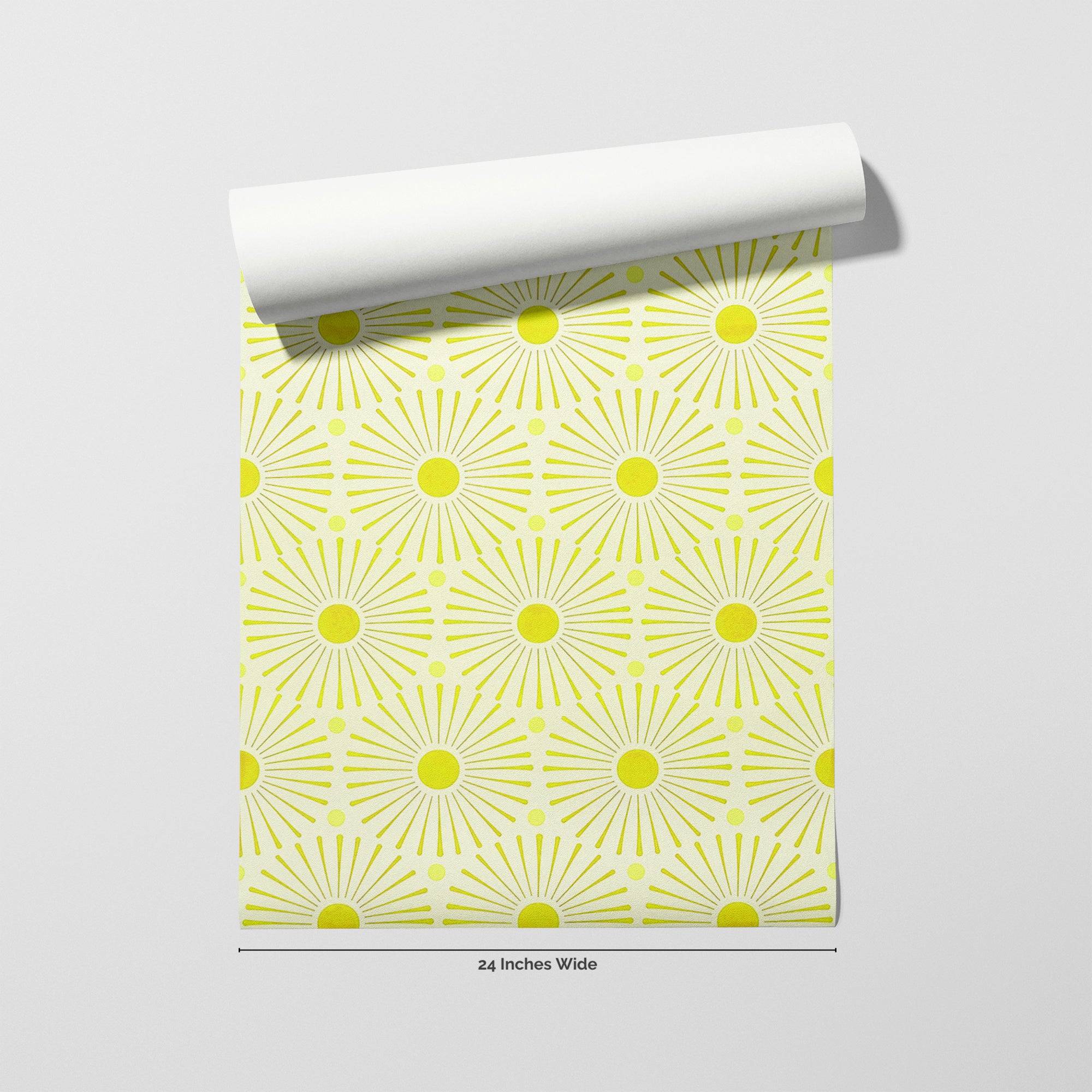 Lemon Burst wallpaper roll, 24 inches wide